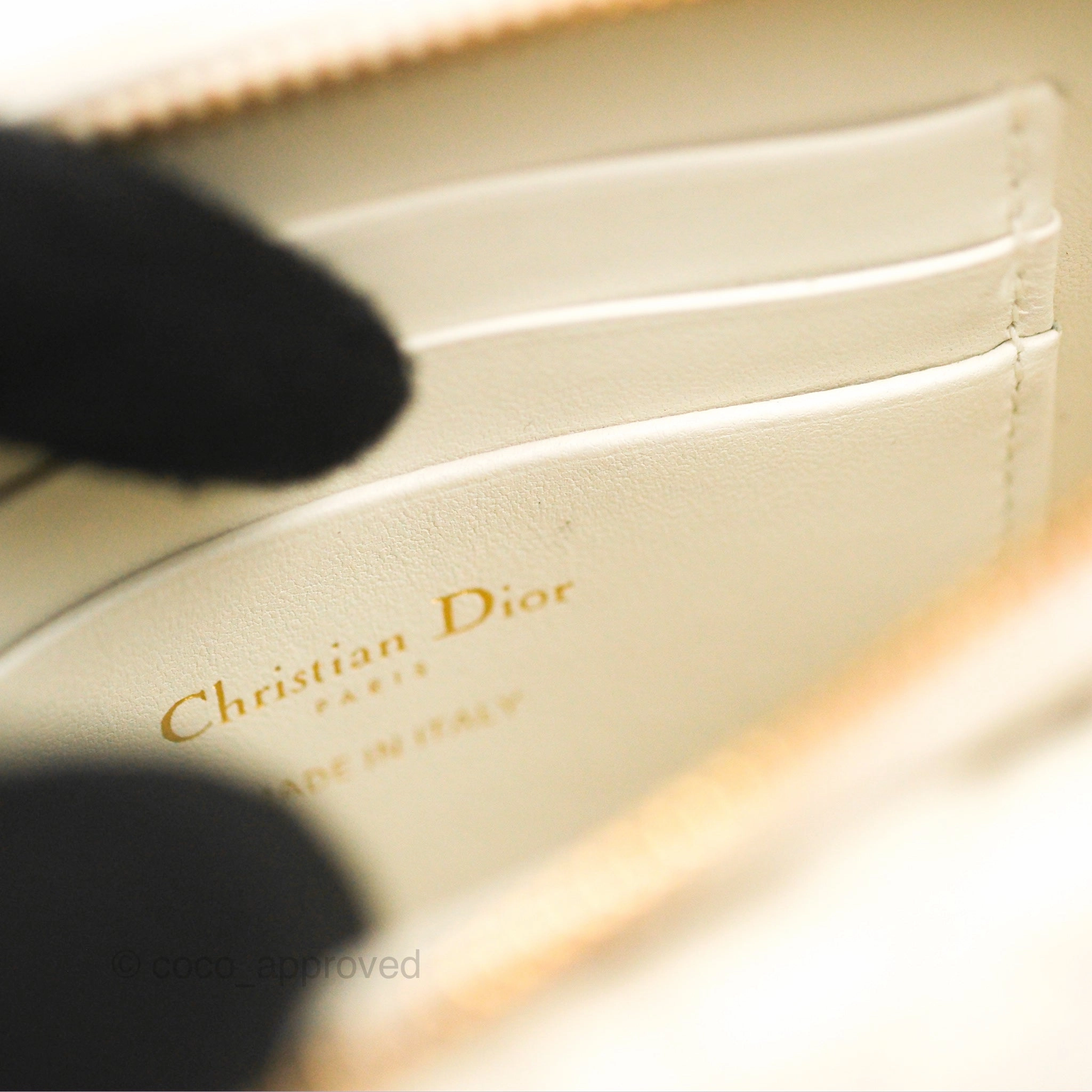 Dior Caro Pouch with Chain Latte Supple Cannage Calfskin