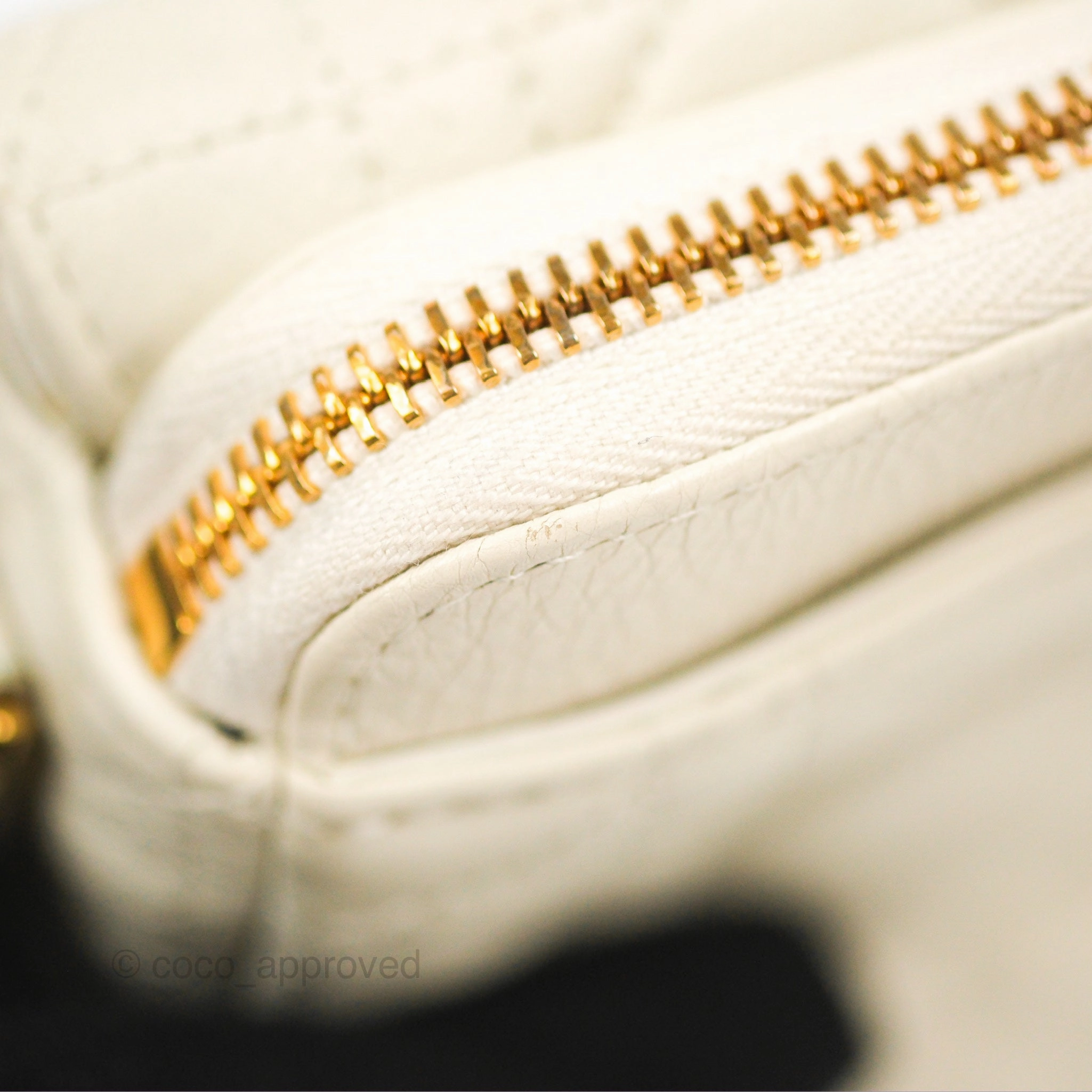 Dior Caro Pouch with Chain Latte Supple Cannage Calfskin