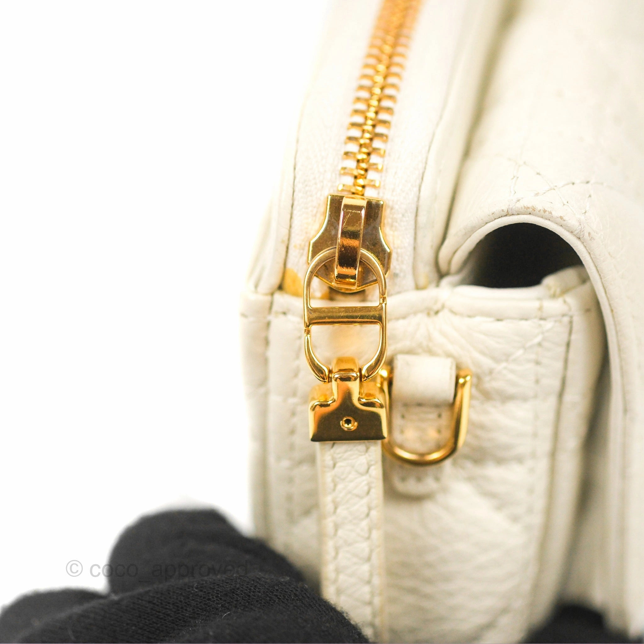 Dior Caro Pouch with Chain Latte Supple Cannage Calfskin