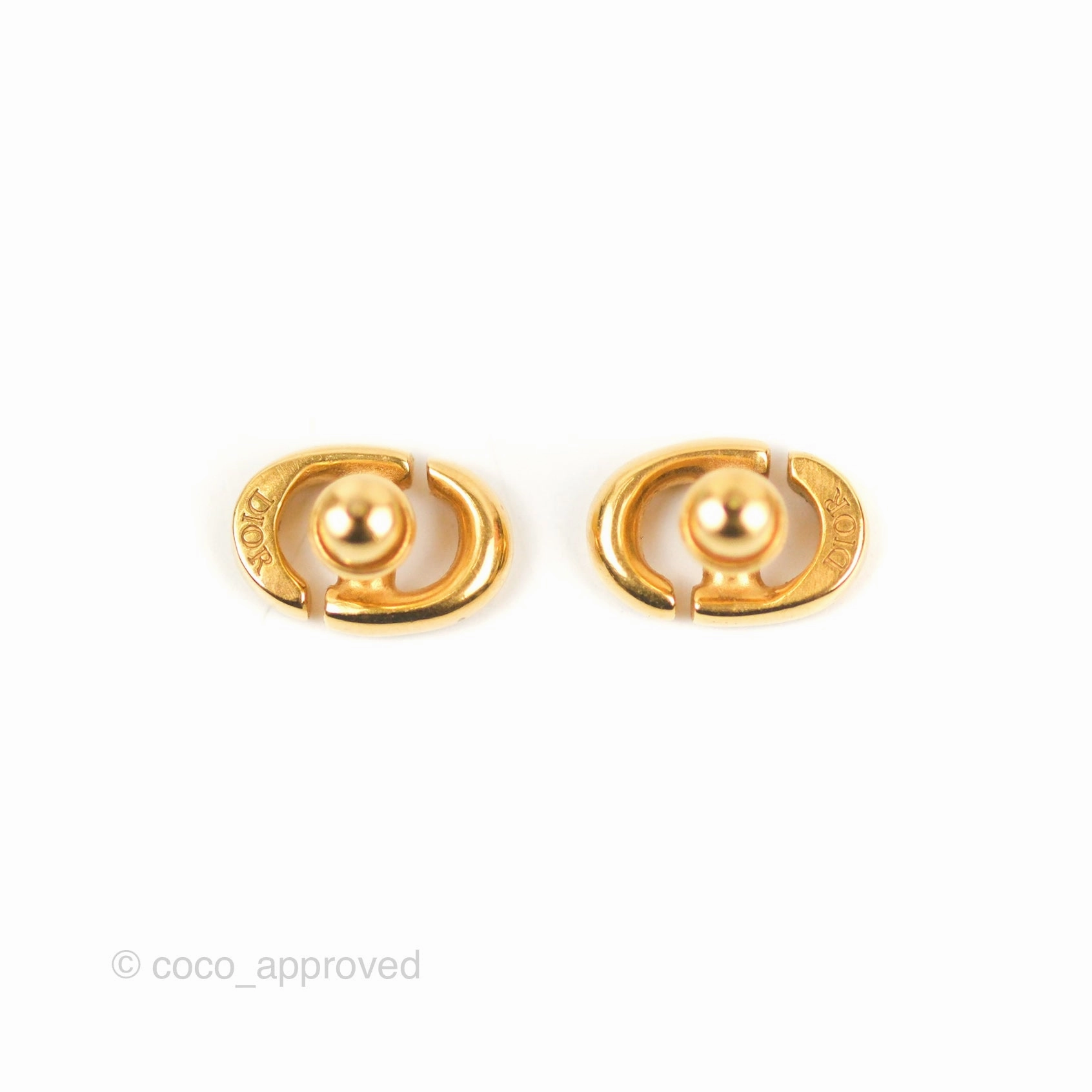 Dior CD Earrings Gold Tone