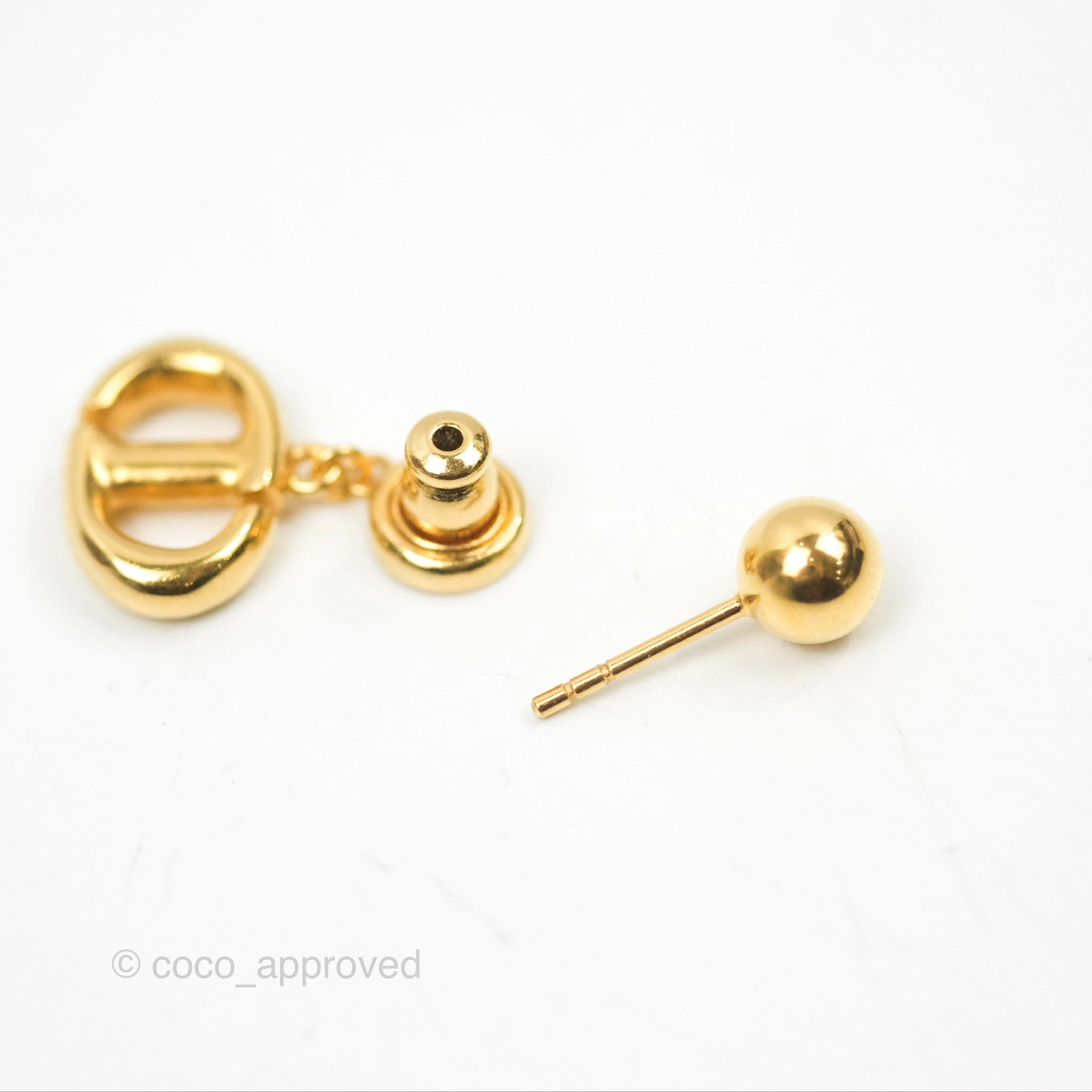 Dior CD Earrings Gold Tone