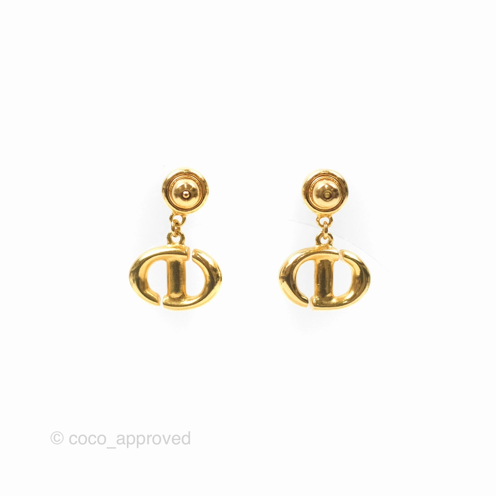 Dior CD Earrings Gold Tone