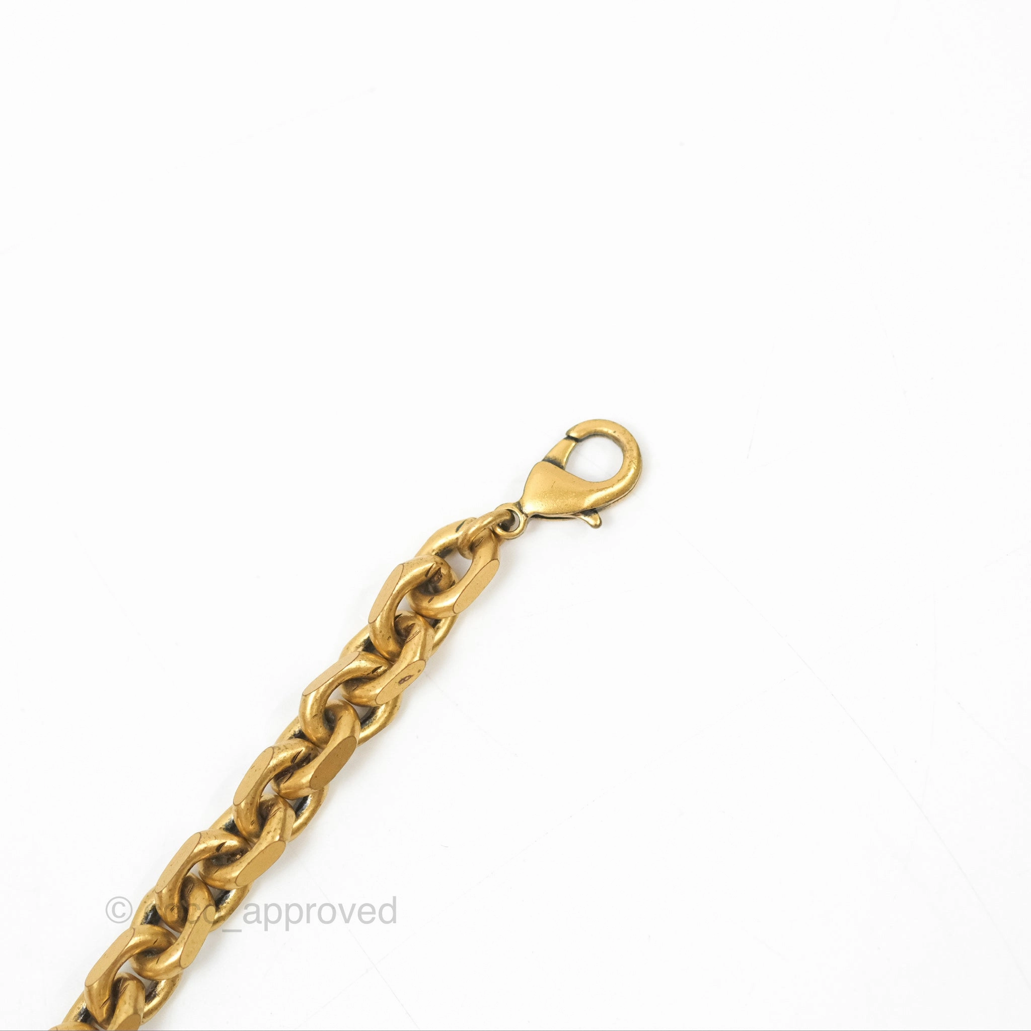 Dior CD Star Chain Choker Necklace Antique Gold Tone
