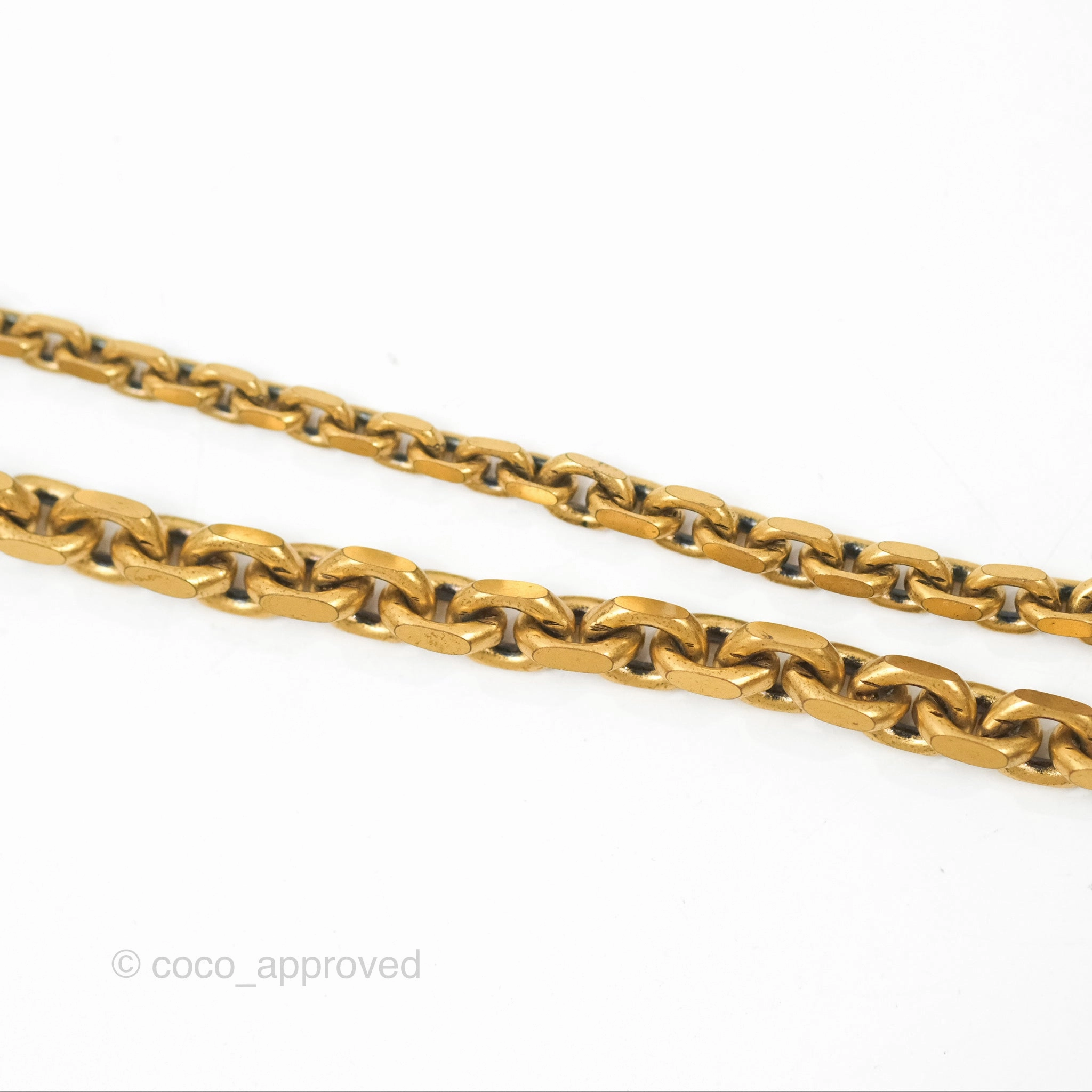 Dior CD Star Chain Choker Necklace Antique Gold Tone