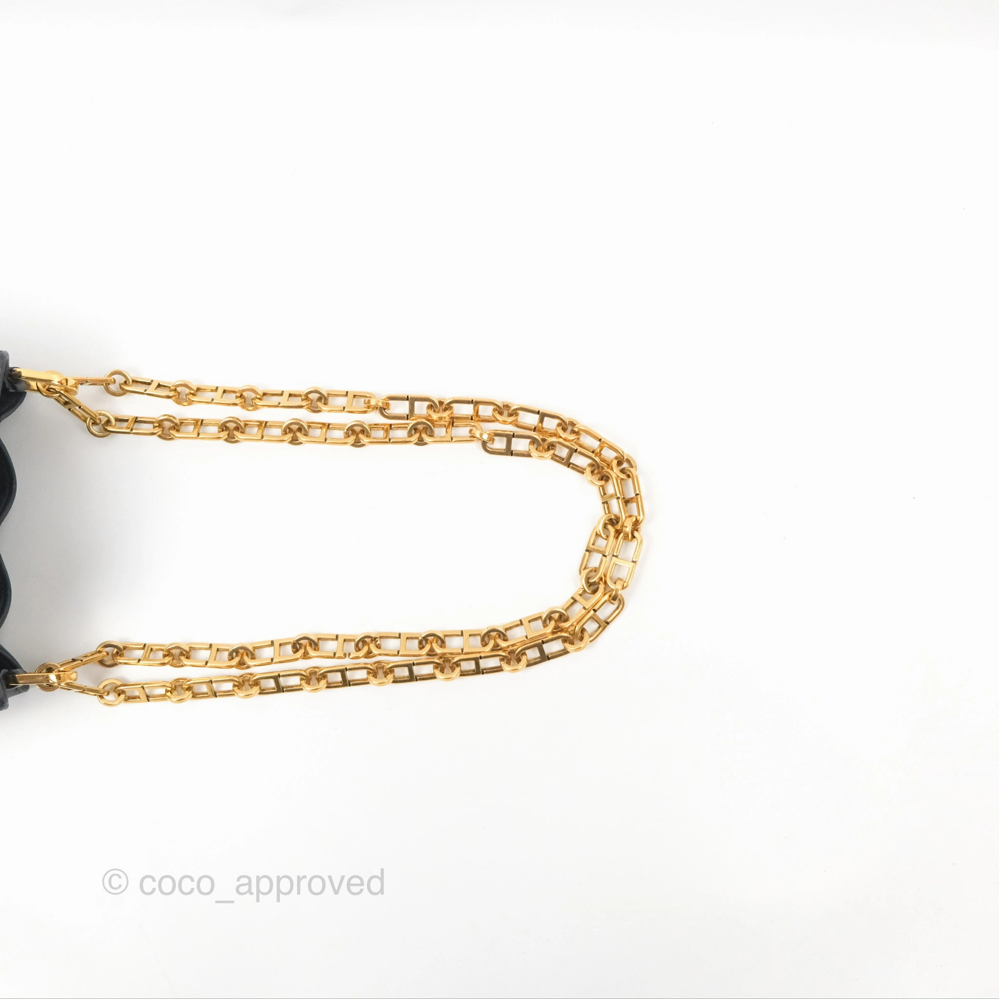 Dior Drawstring Chain Bucket Bag Navy Oblique Canvas