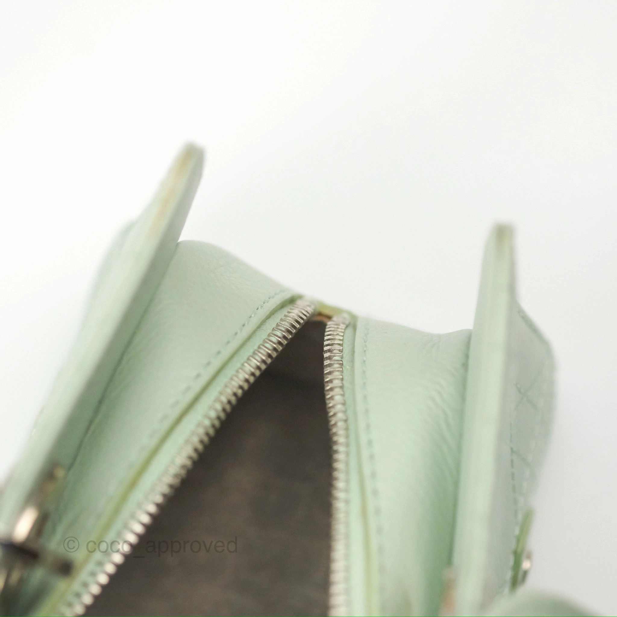 Dior East West Lady Dior Mint Green Calfskin Silver Hardware