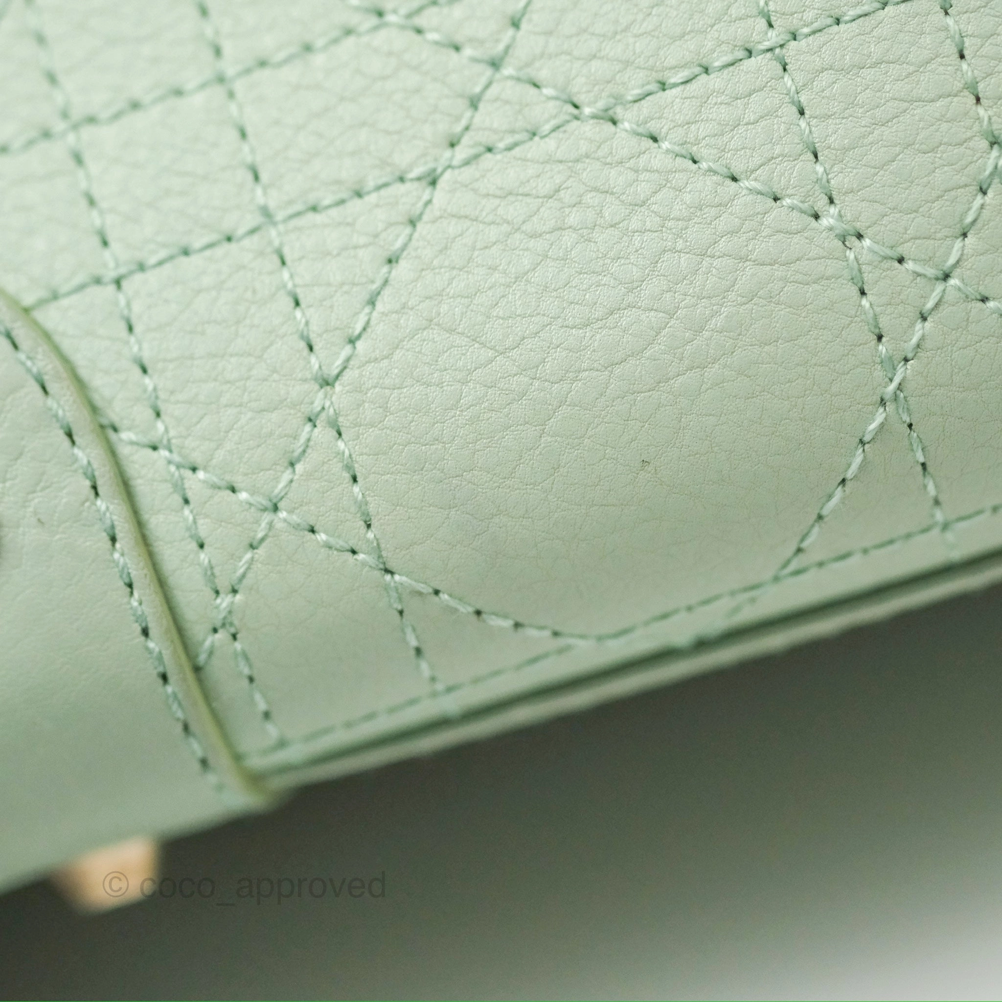 Dior East West Lady Dior Mint Green Calfskin Silver Hardware