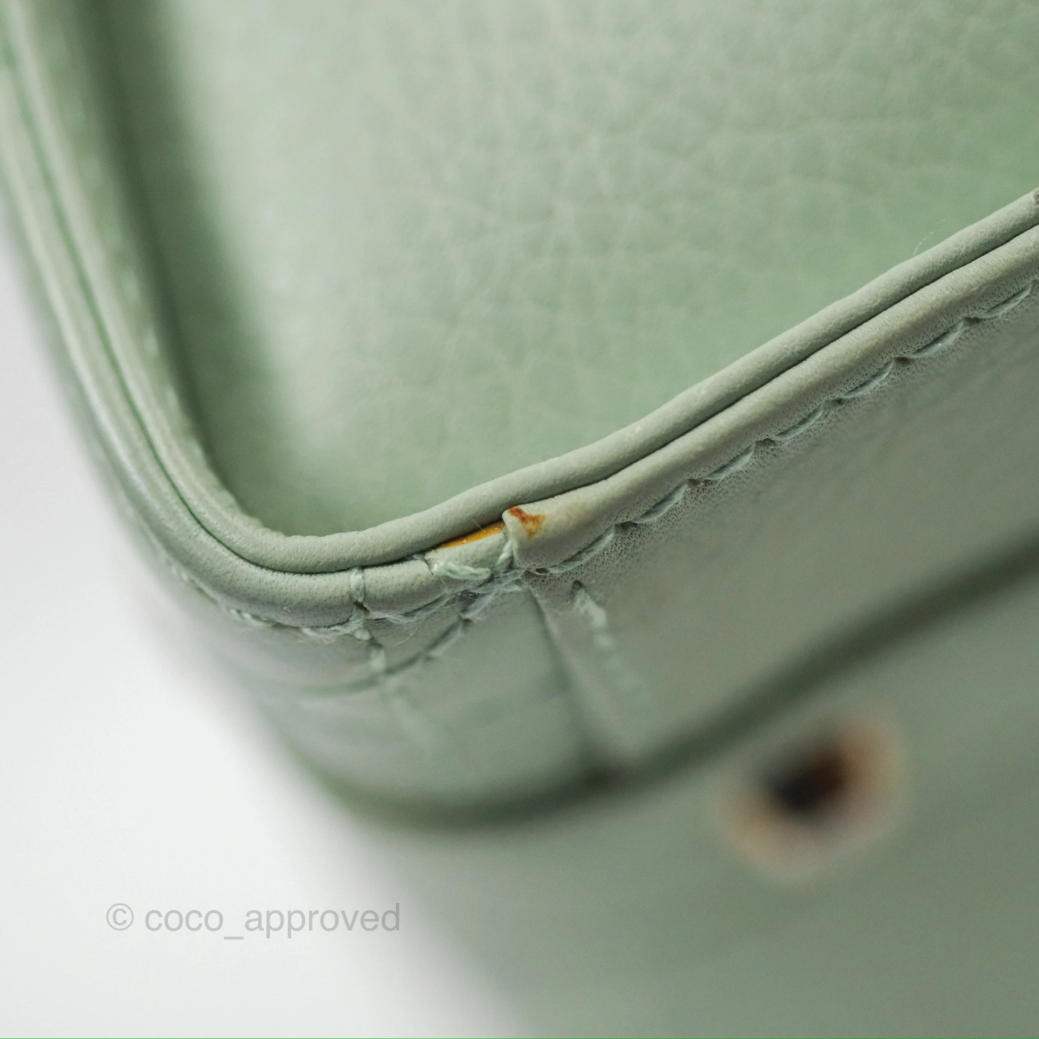 Dior East West Lady Dior Mint Green Calfskin Silver Hardware