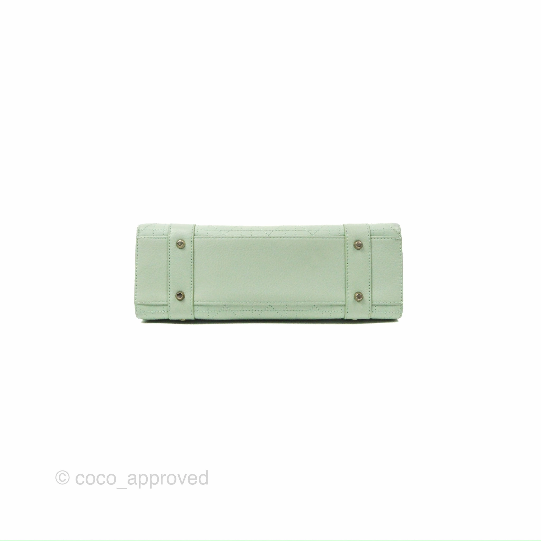 Dior East West Lady Dior Mint Green Calfskin Silver Hardware