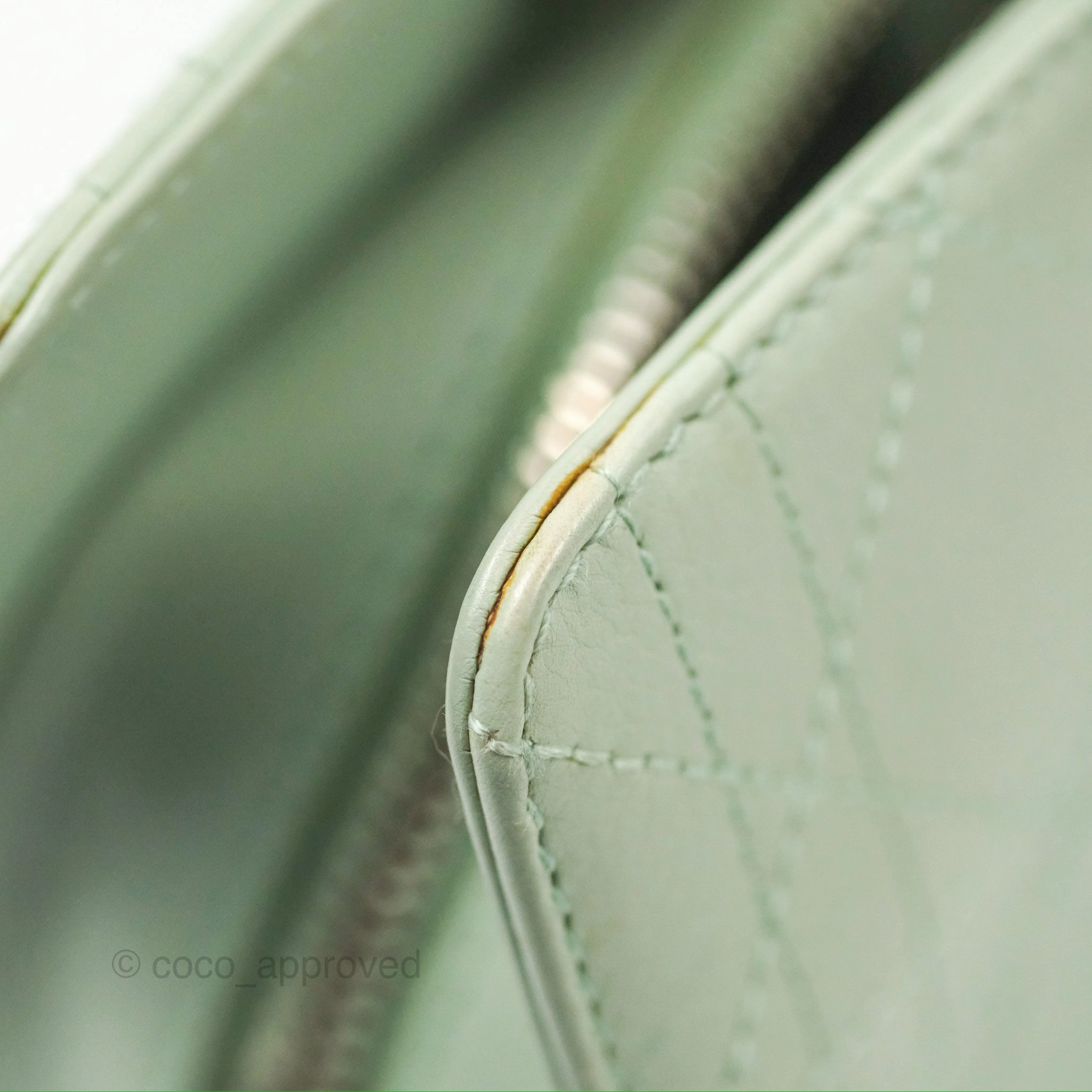Dior East West Lady Dior Mint Green Calfskin Silver Hardware