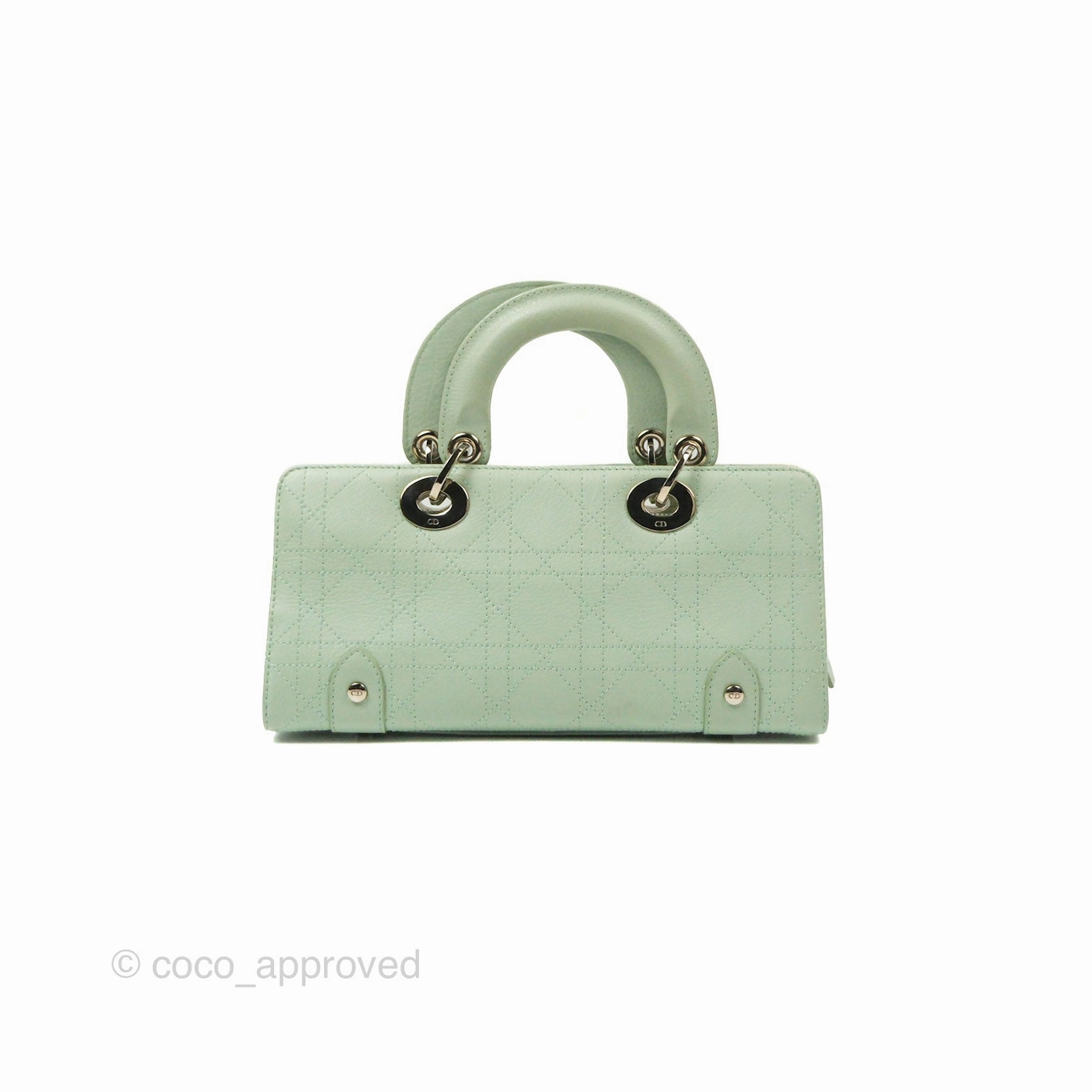 Dior East West Lady Dior Mint Green Calfskin Silver Hardware