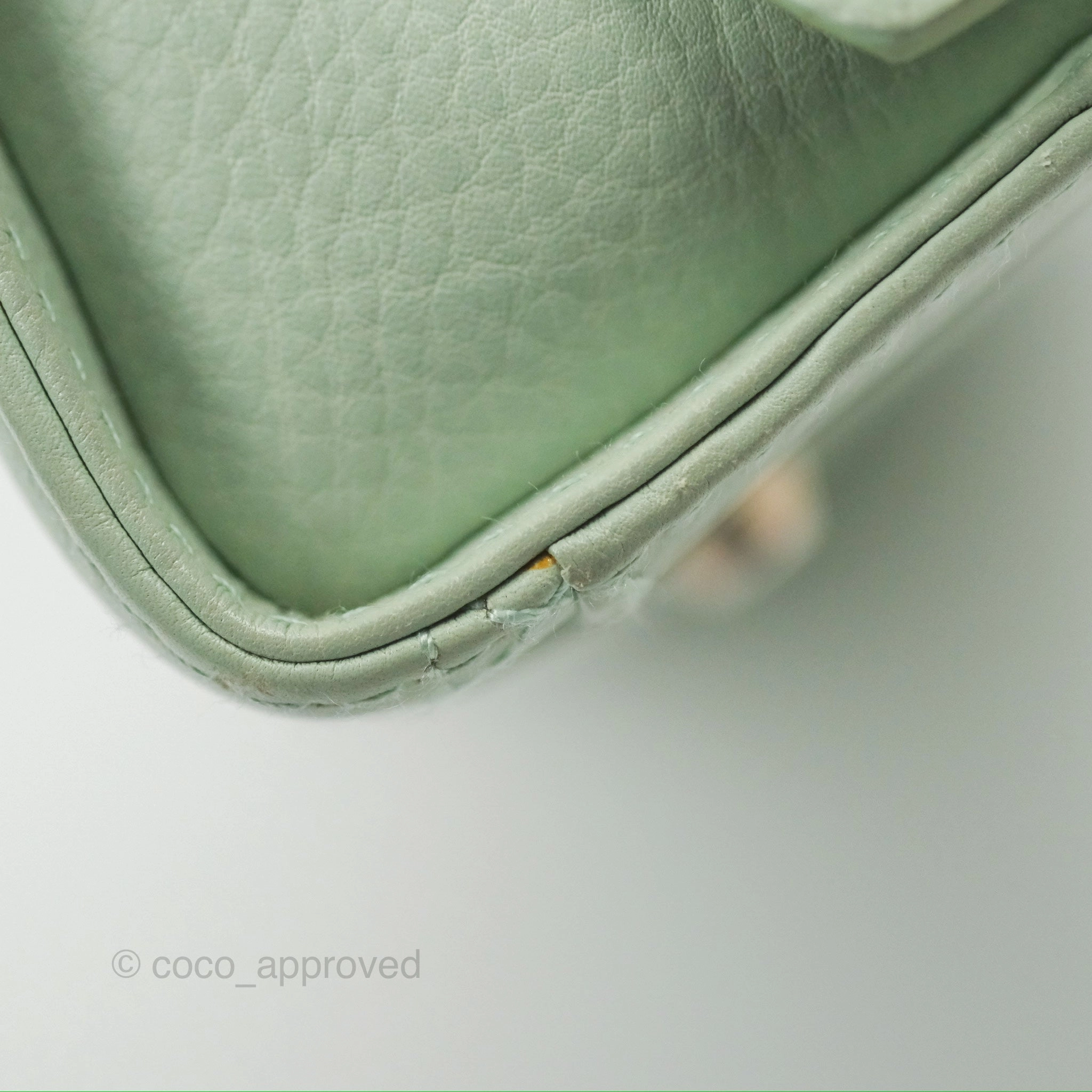 Dior East West Lady Dior Mint Green Calfskin Silver Hardware