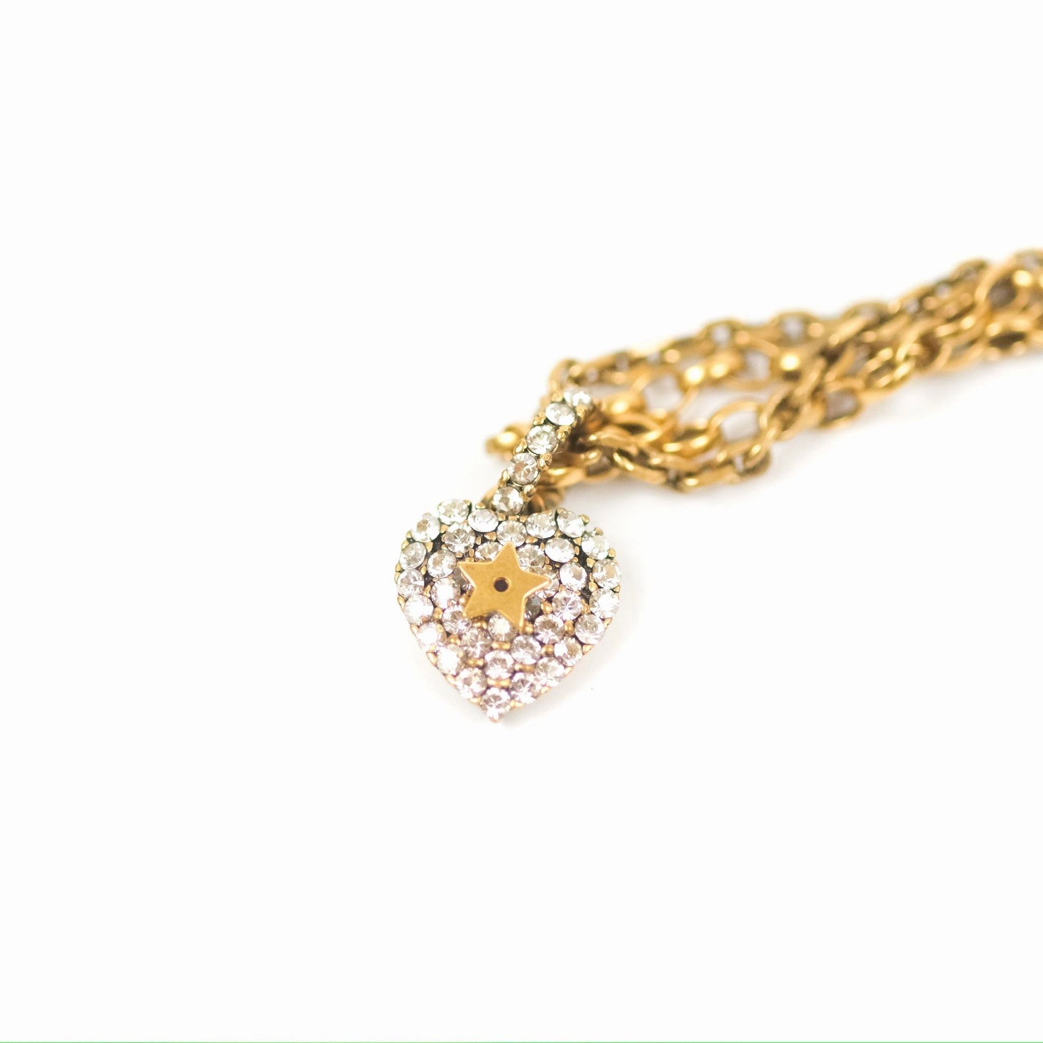 Dior Heart Drop Crystal Earrings