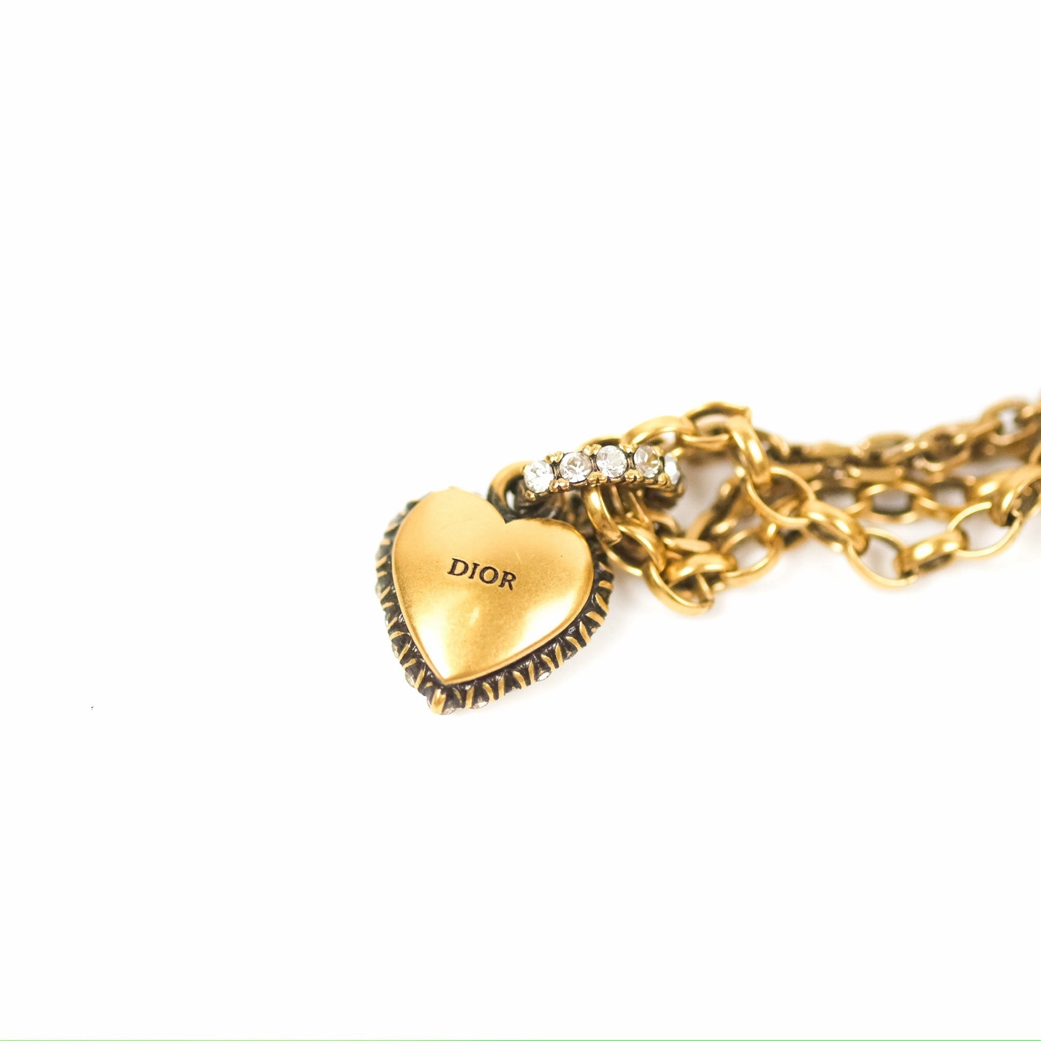 Dior Heart Drop Crystal Earrings