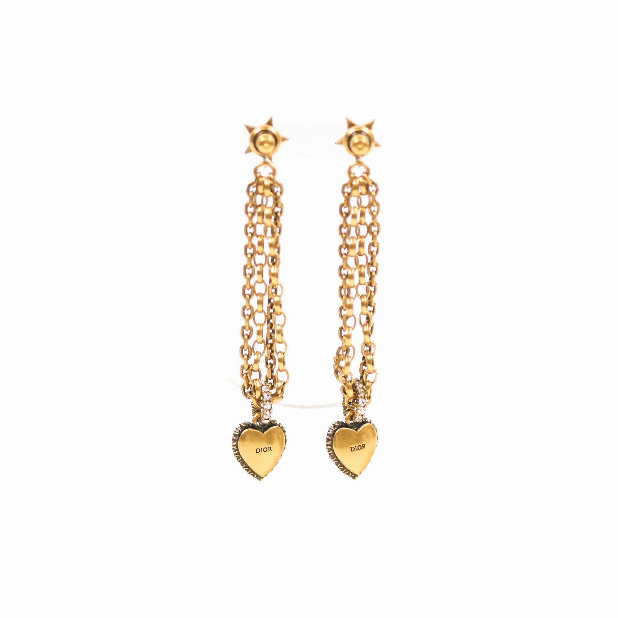 Dior Heart Drop Crystal Earrings