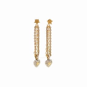 Dior Heart Drop Crystal Earrings