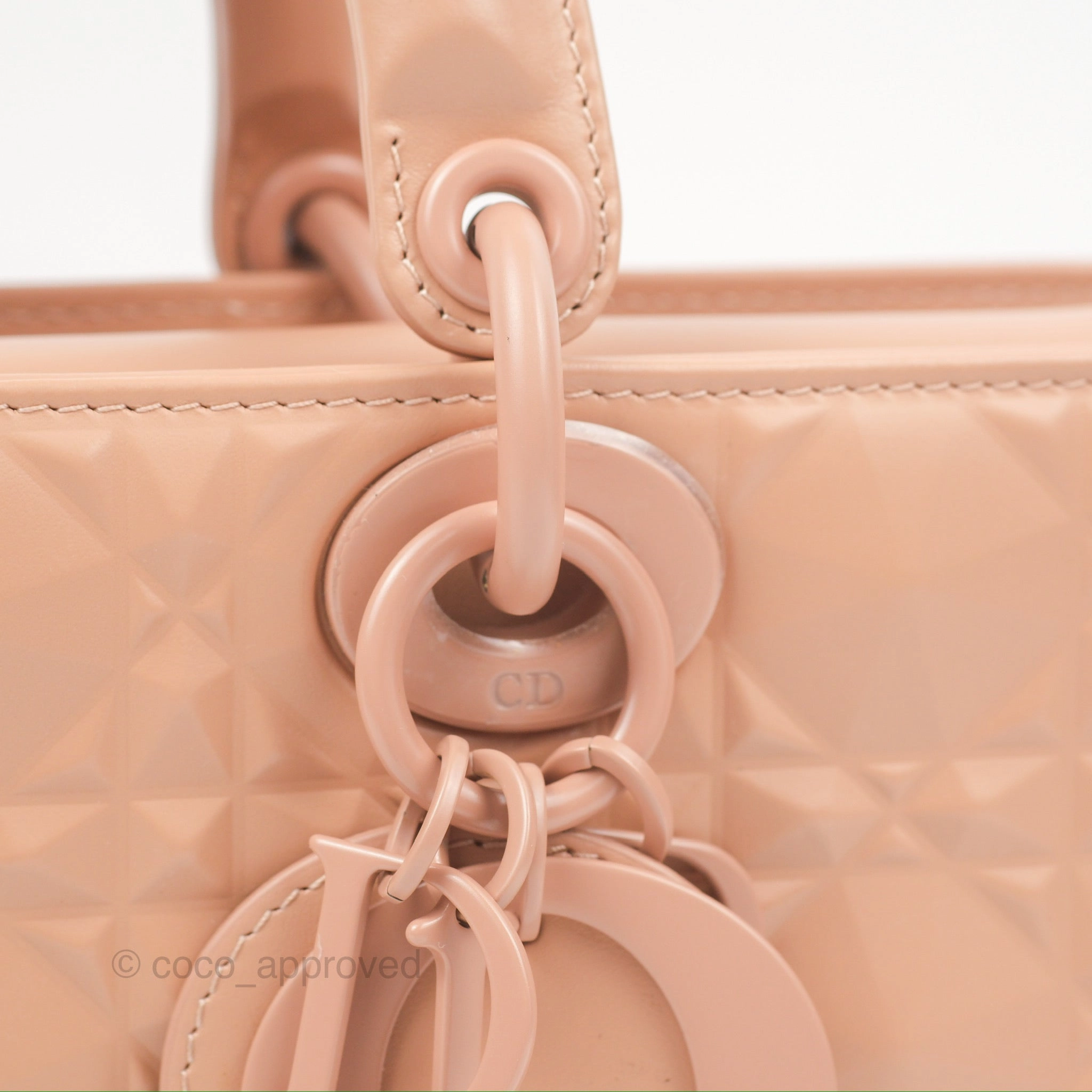 Dior Lady D-Joy Bag Rose Des Vents Cannage Calfskin with Diamond Motif