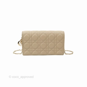 Dior Lady Dior Pouch on Chain Sand Cannage Lambskin