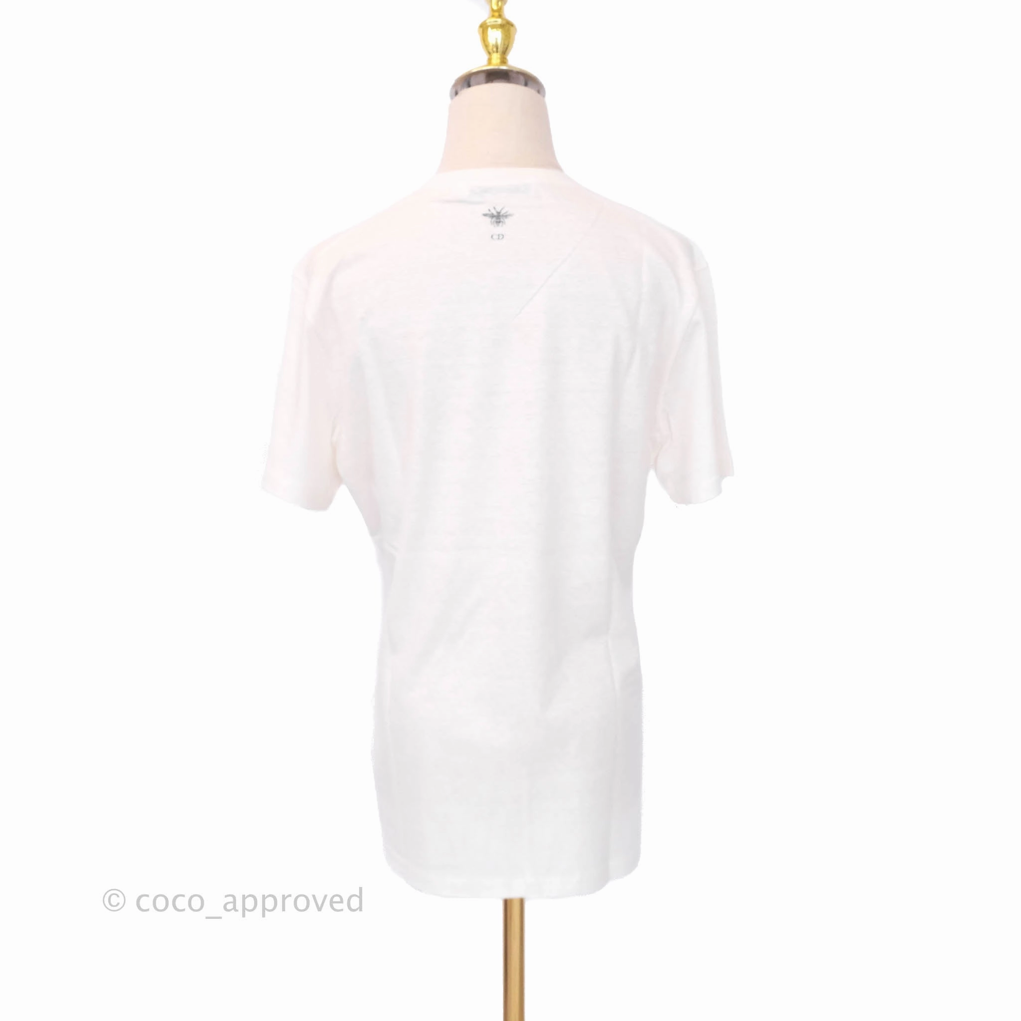 Dior Love T-shirt Off White Cotton and Linen Size M