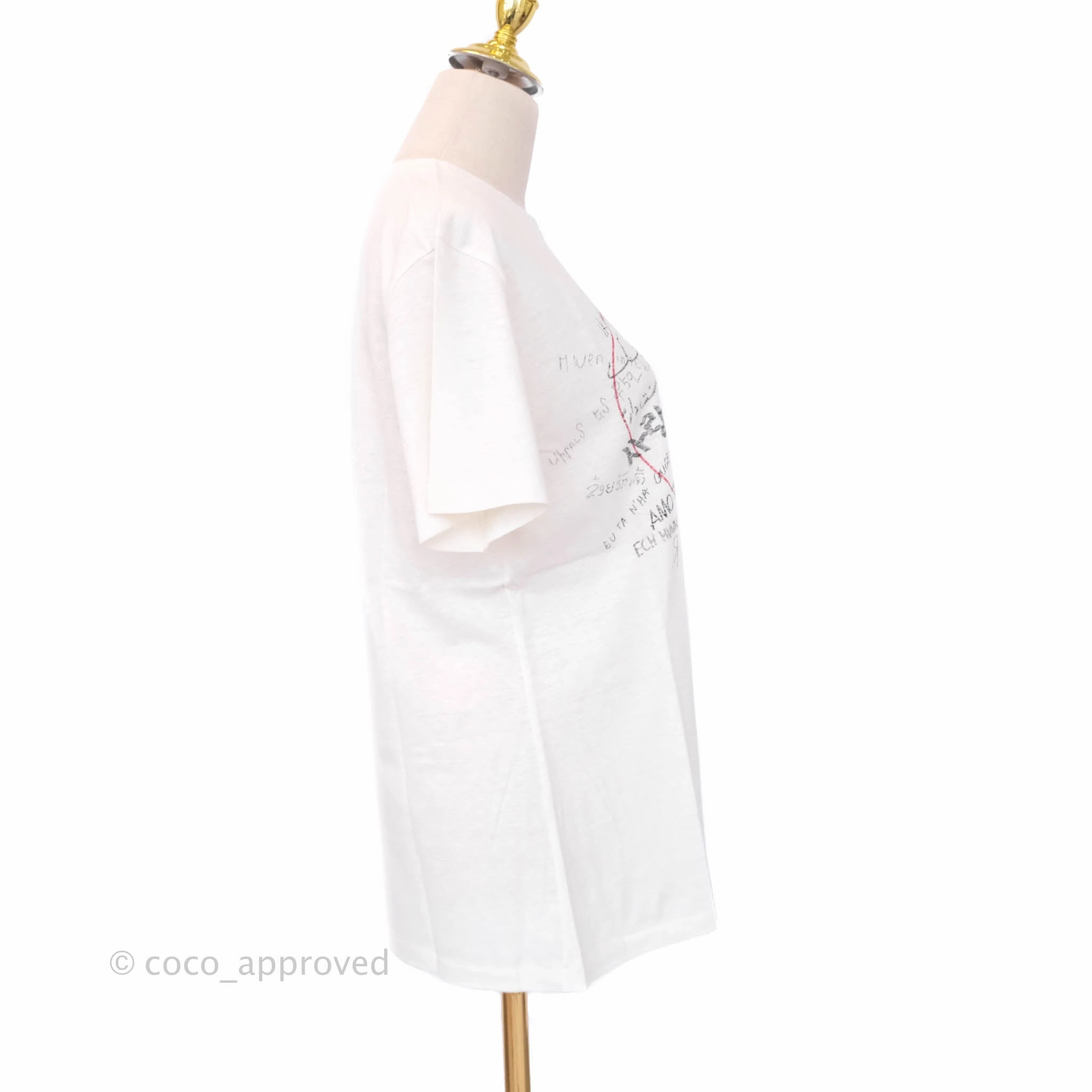 Dior Love T-shirt Off White Cotton and Linen Size M