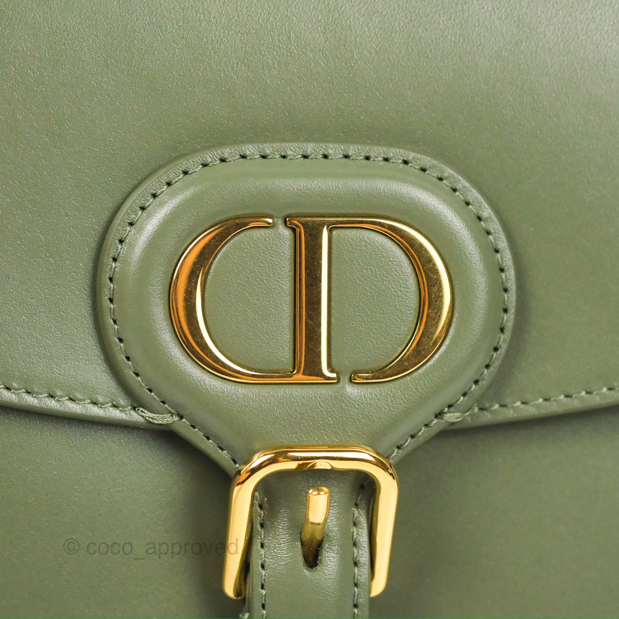 Dior Medium Bobby Bag Cedar Green Calfskin Gold Hardware