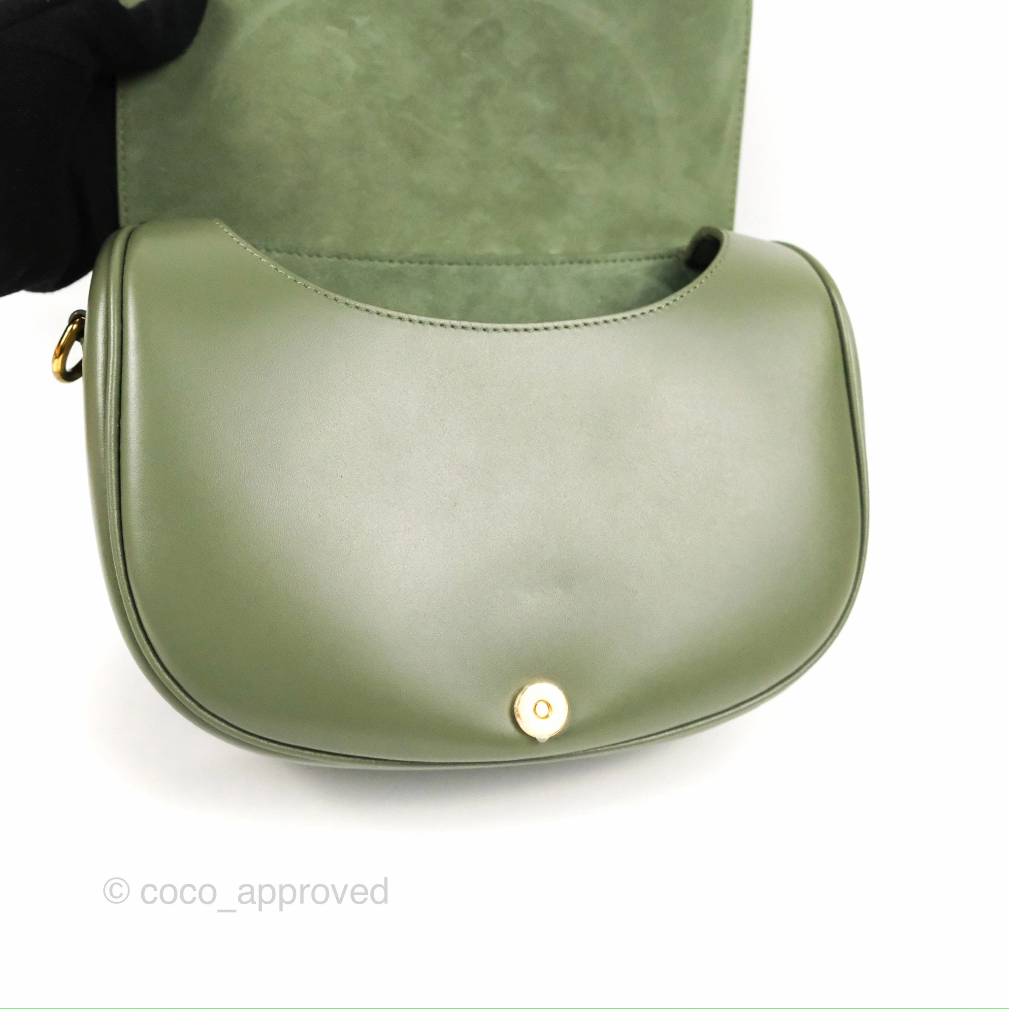 Dior Medium Bobby Bag Cedar Green Calfskin Gold Hardware
