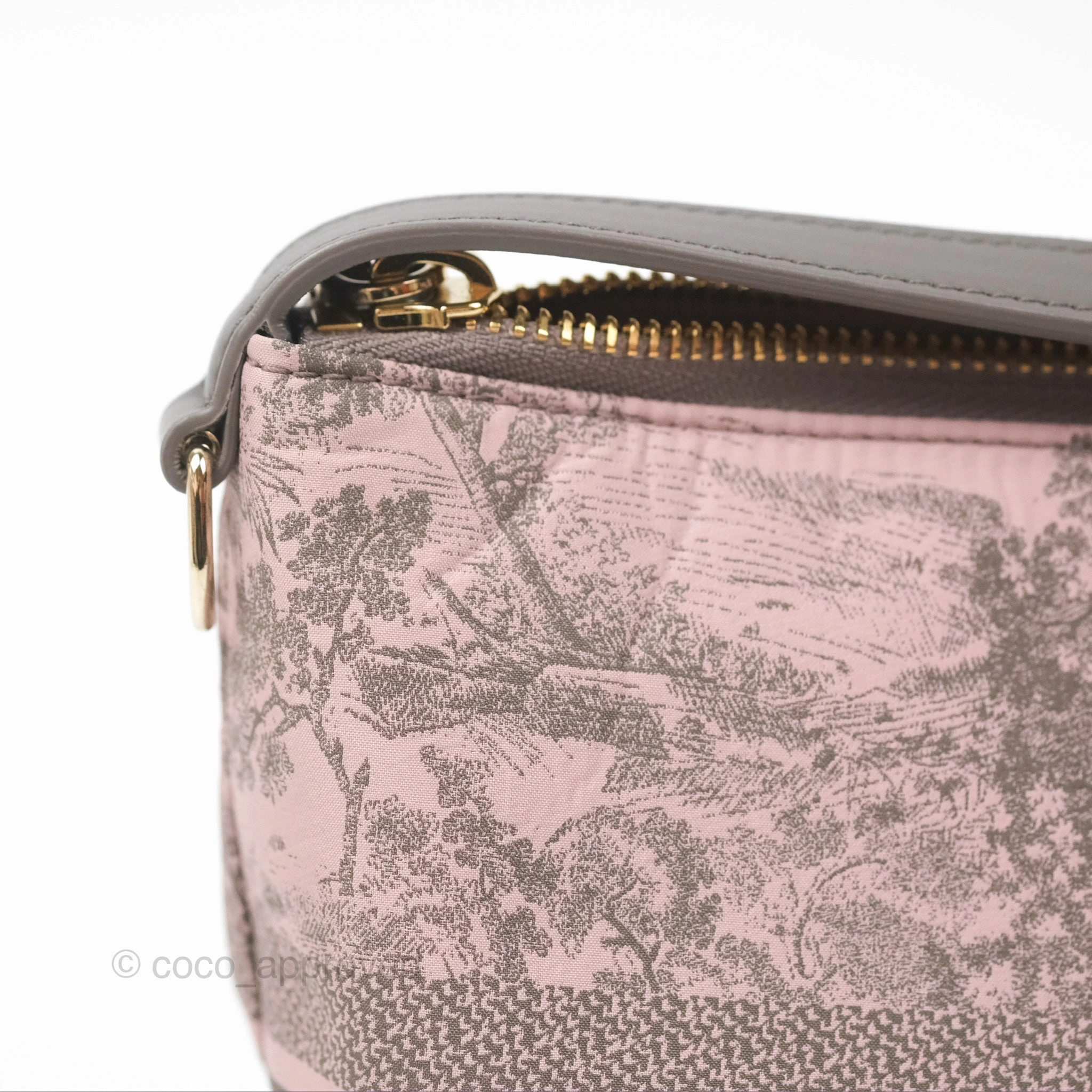 Dior Medium DiorTravel Nomad Pouch Pink Grey Toile de Jouy Reverse Technical Fabric