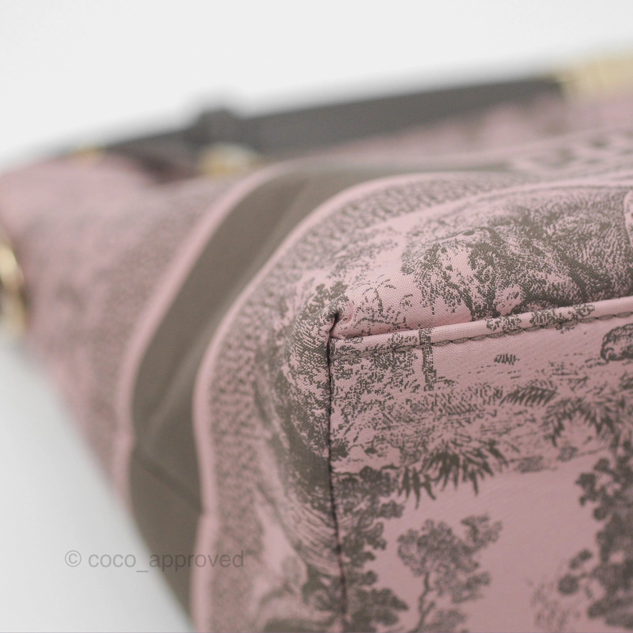 Dior Medium DiorTravel Nomad Pouch Pink Grey Toile de Jouy Reverse Technical Fabric
