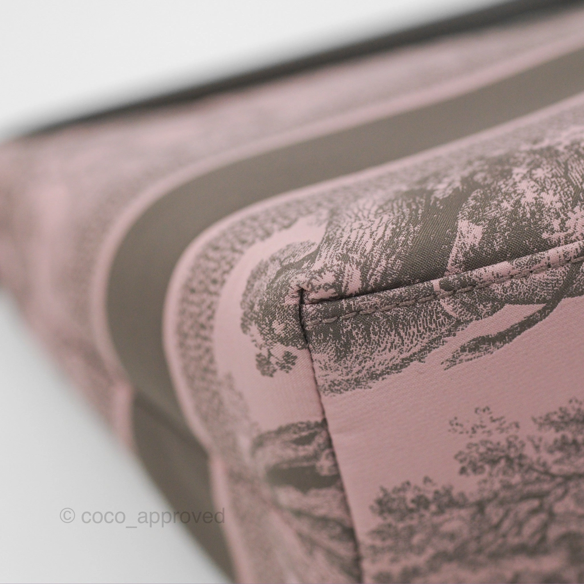 Dior Medium DiorTravel Nomad Pouch Pink Grey Toile de Jouy Reverse Technical Fabric