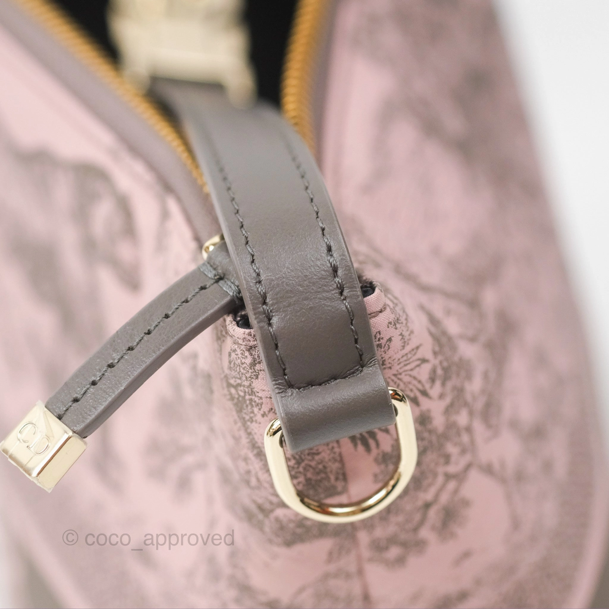 Dior Medium DiorTravel Nomad Pouch Pink Grey Toile de Jouy Reverse Technical Fabric
