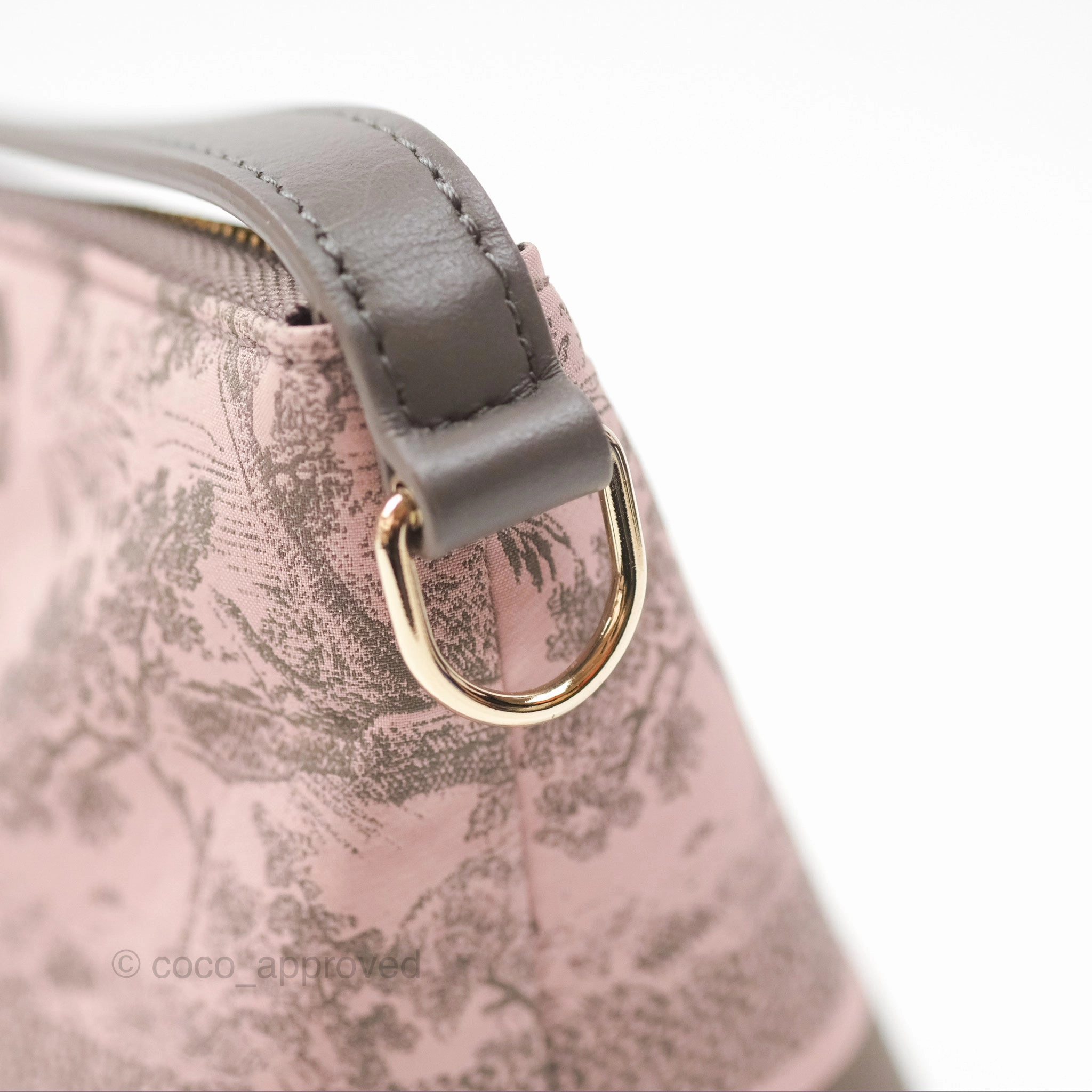 Dior Medium DiorTravel Nomad Pouch Pink Grey Toile de Jouy Reverse Technical Fabric