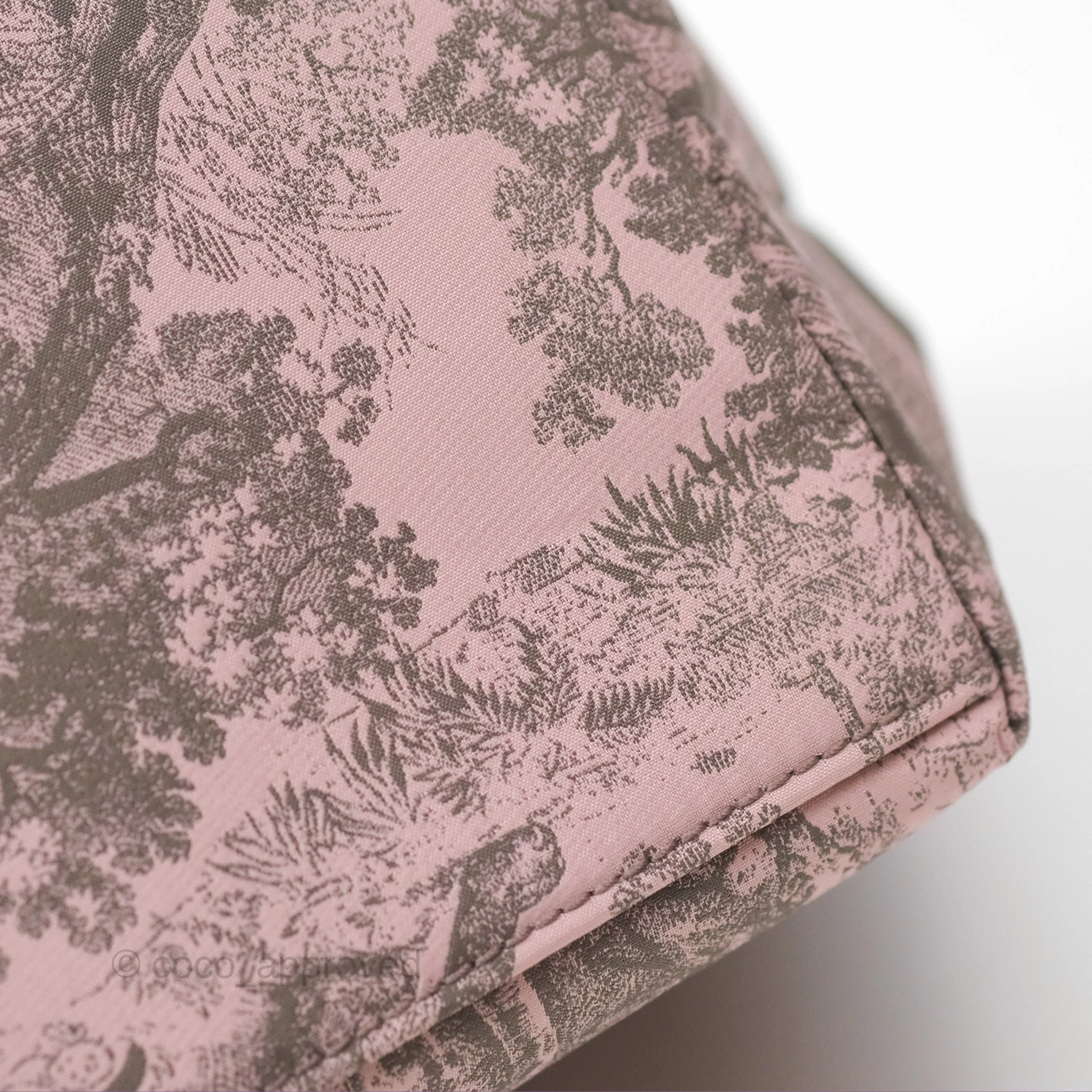 Dior Medium DiorTravel Nomad Pouch Pink Grey Toile de Jouy Reverse Technical Fabric