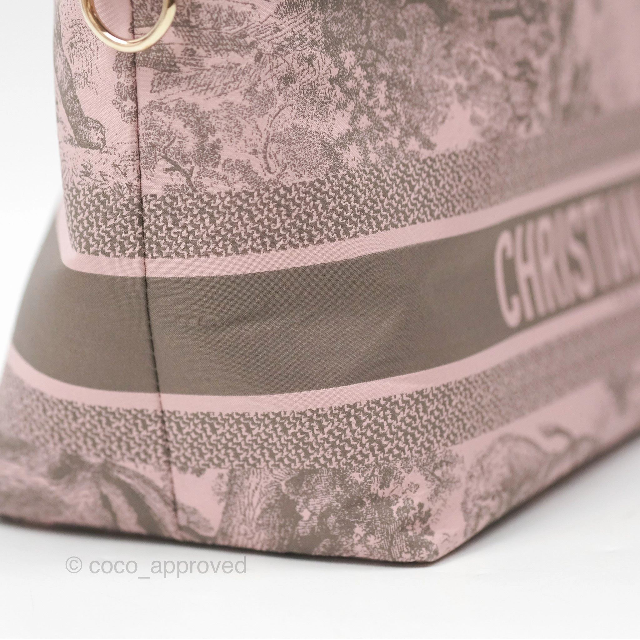 Dior Medium DiorTravel Nomad Pouch Pink Grey Toile de Jouy Reverse Technical Fabric