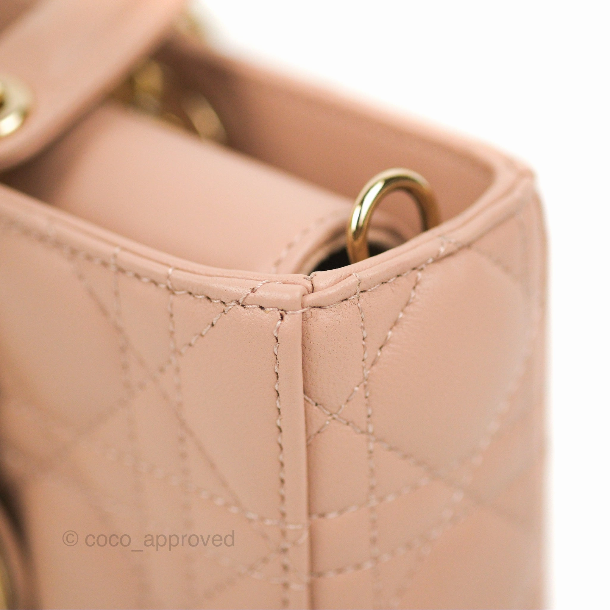 Dior Medium Lady D-Joy Bag Nude Pink Lambskin Cannage