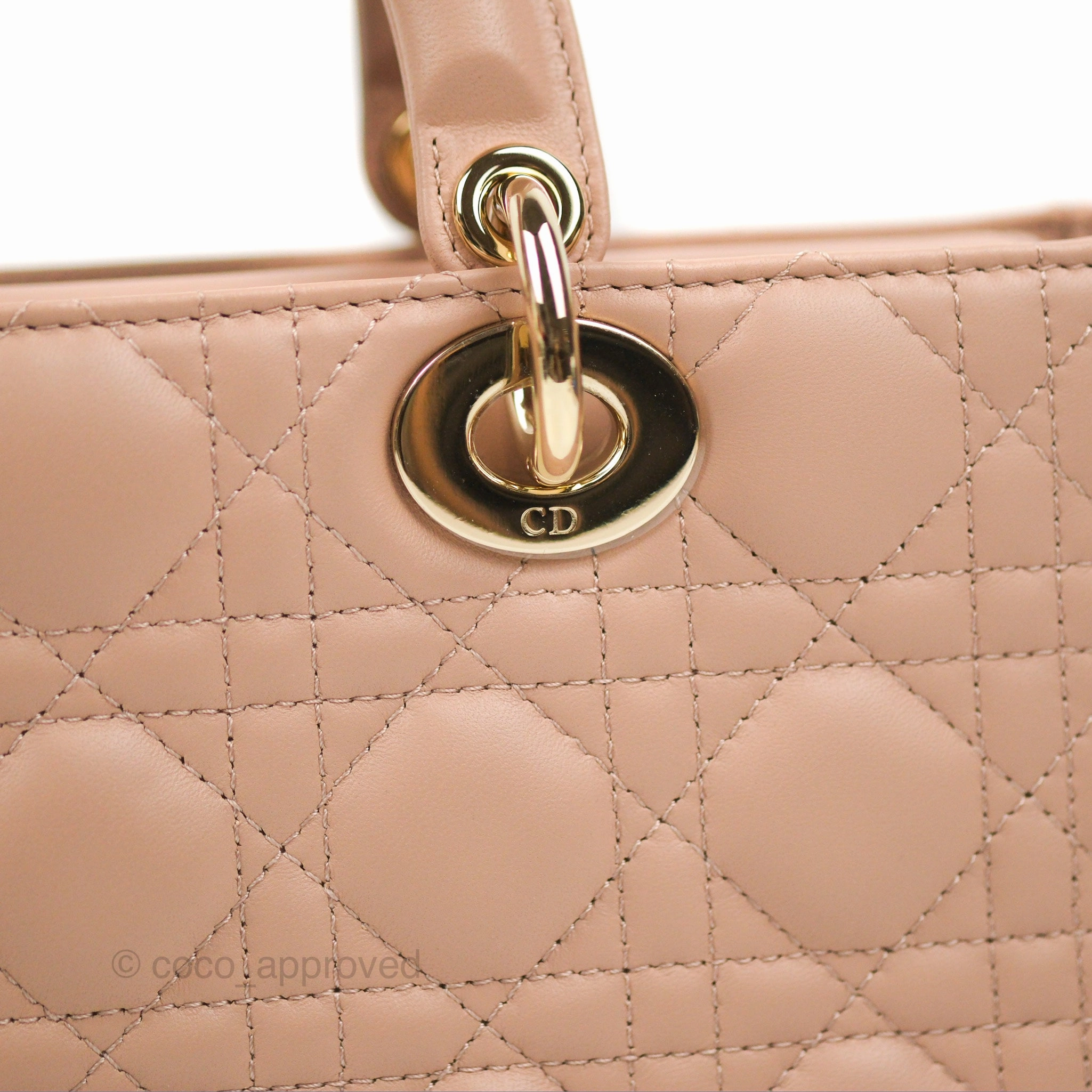 Dior Medium Lady D-Joy Bag Nude Pink Lambskin Cannage