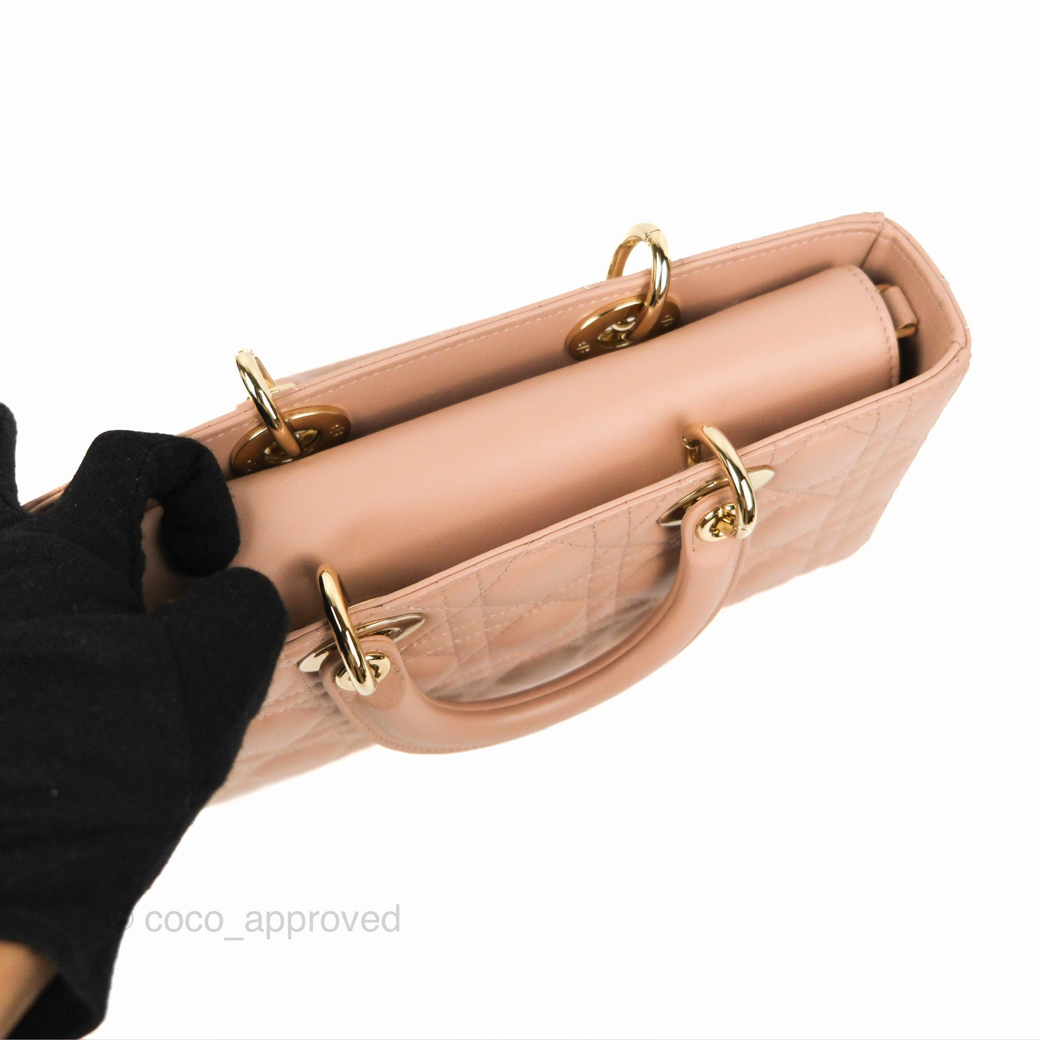 Dior Medium Lady D-Joy Bag Nude Pink Lambskin Cannage