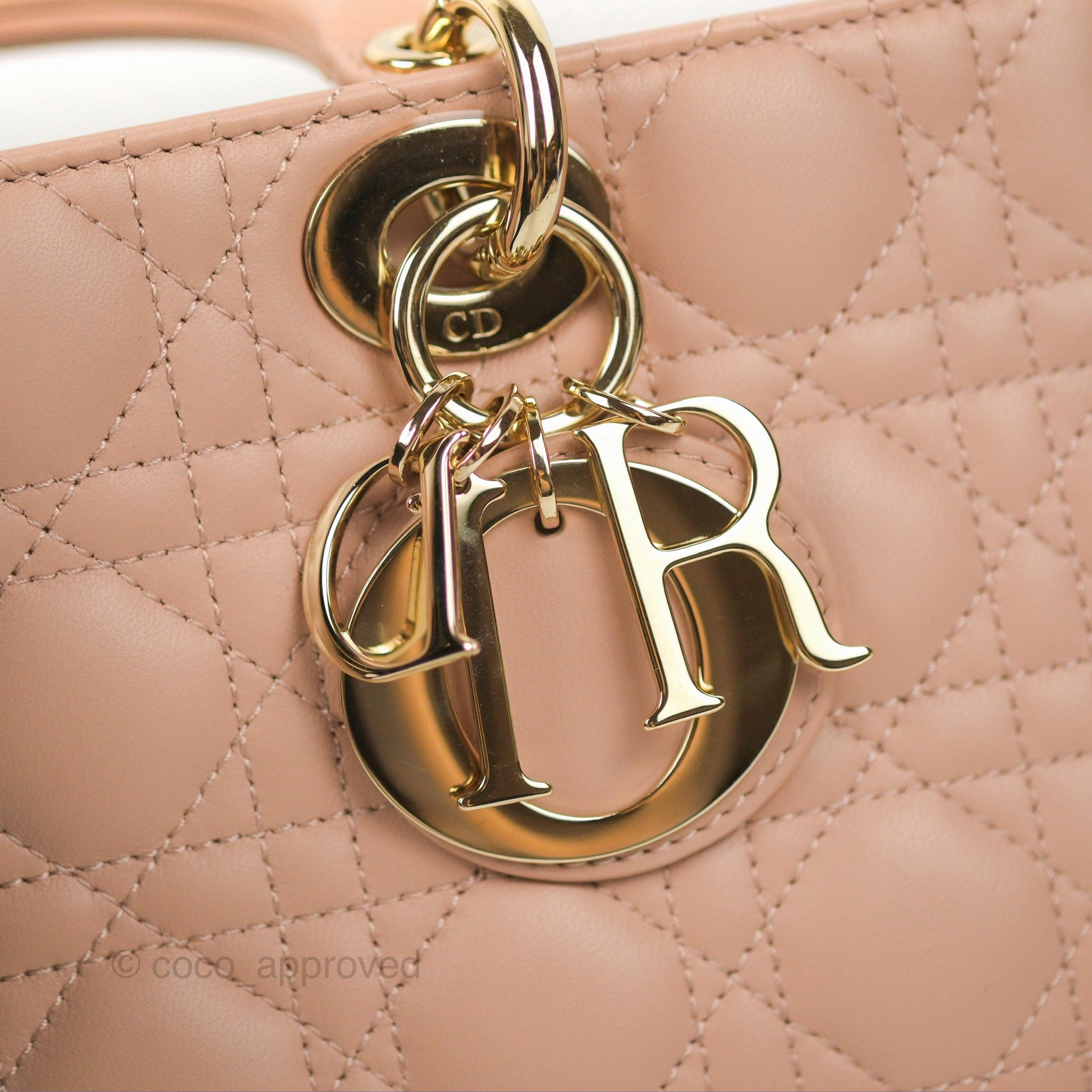 Dior Medium Lady D-Joy Bag Nude Pink Lambskin Cannage