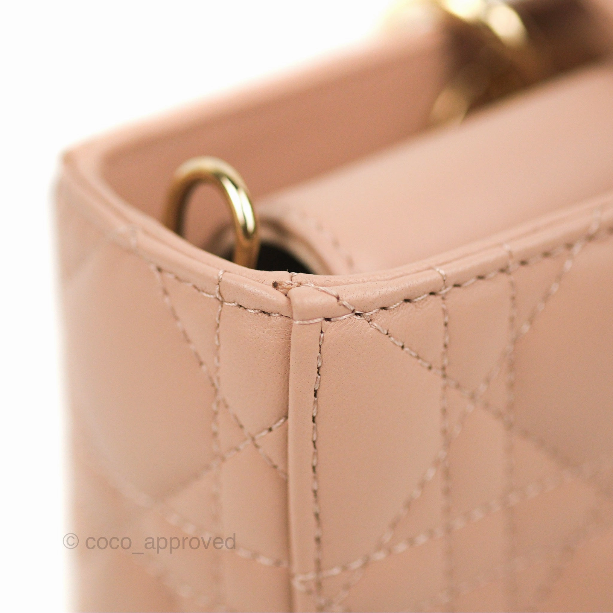 Dior Medium Lady D-Joy Bag Nude Pink Lambskin Cannage