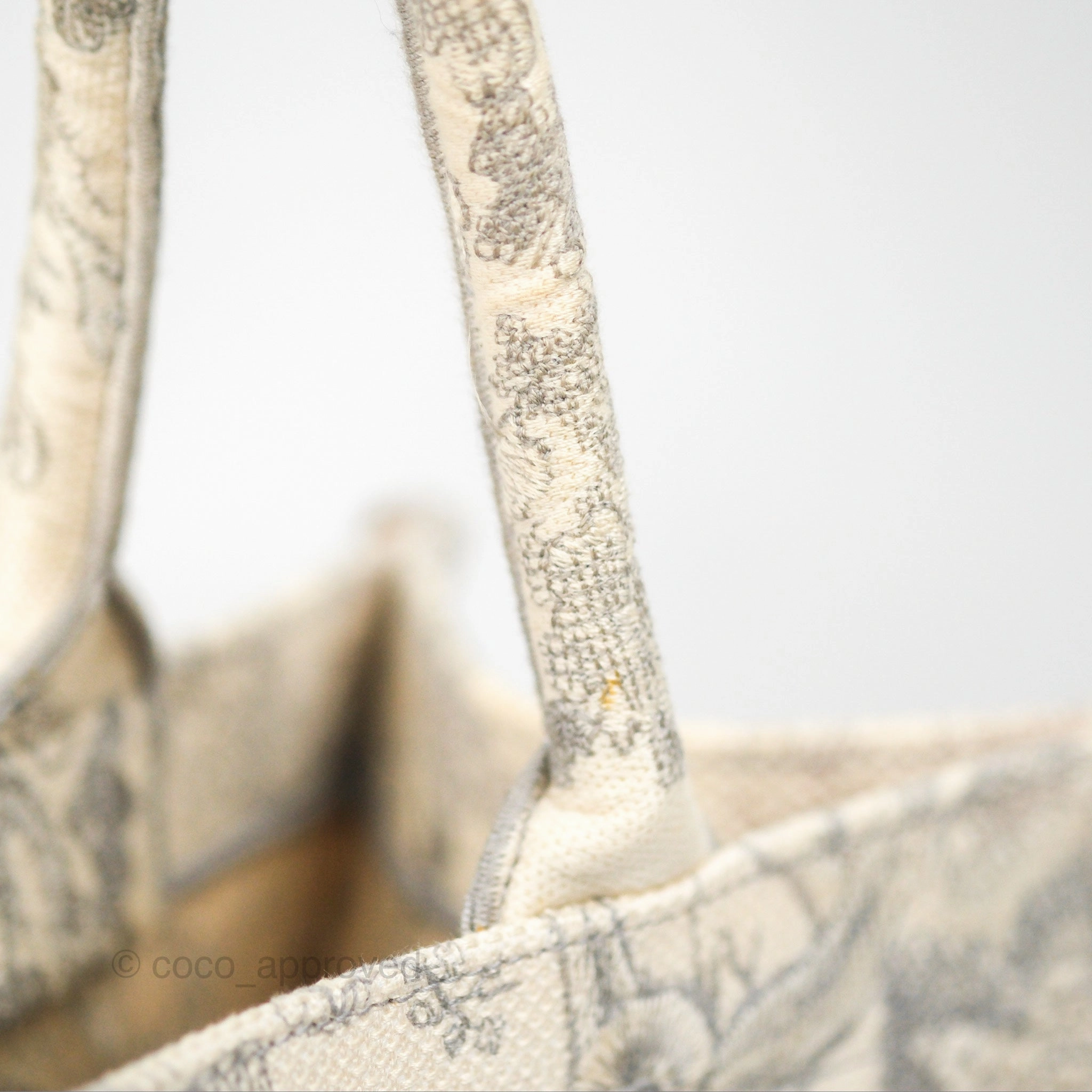 Dior Medium (Old Small) Embroidered Toile De Jouy Book Tote Light Grey Canvas