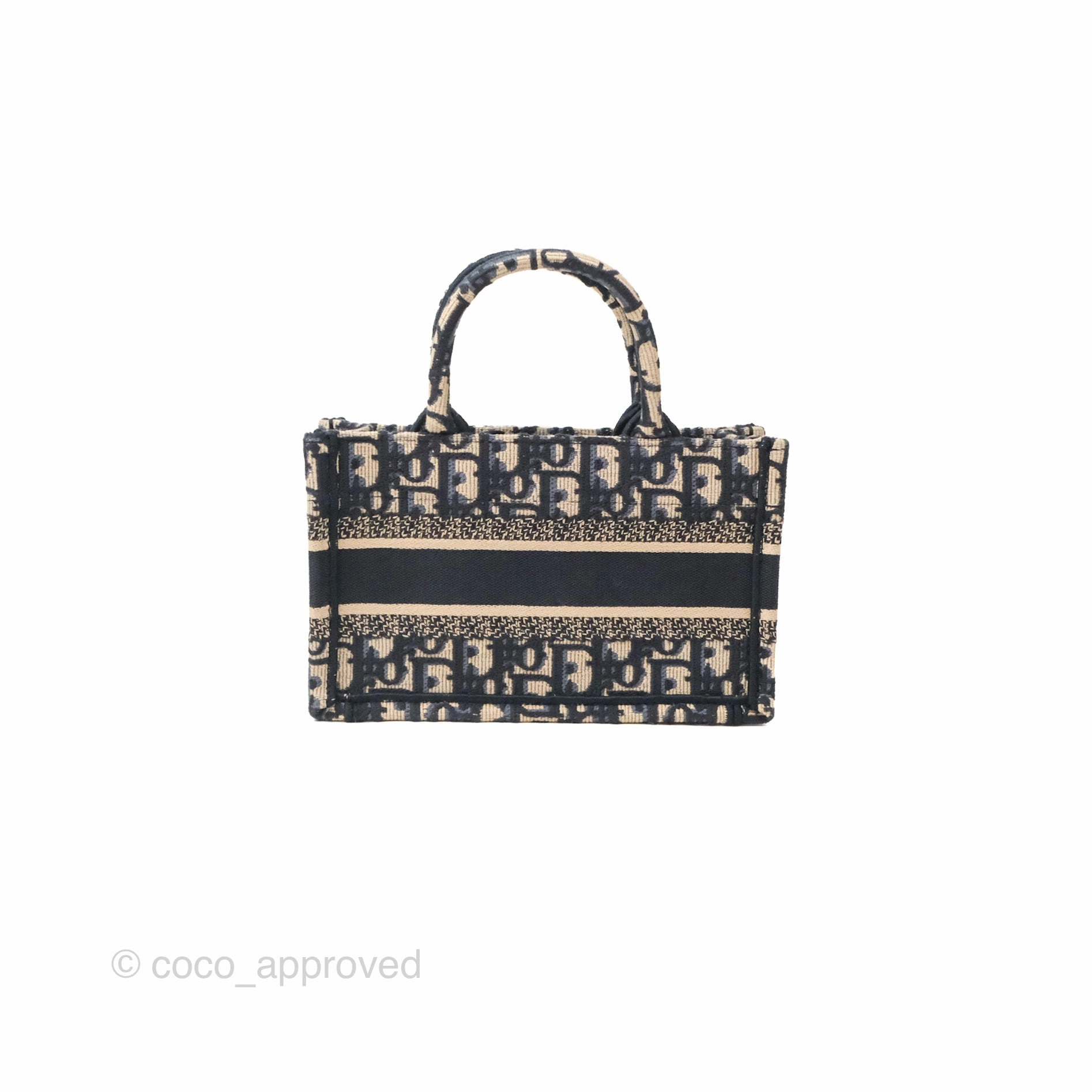 Dior Mini Book Tote With Strap Oblique Blue