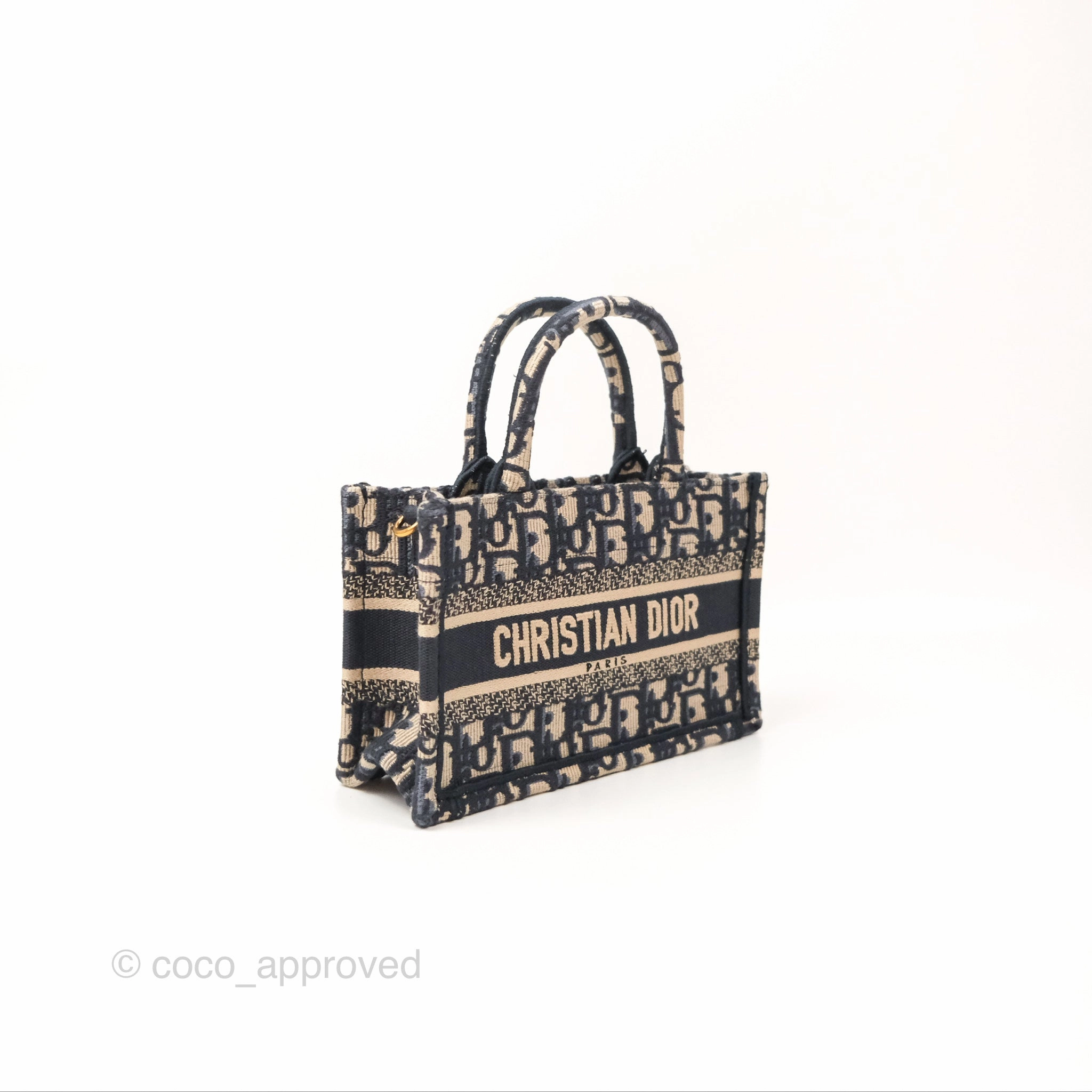 Dior Mini Book Tote With Strap Oblique Blue