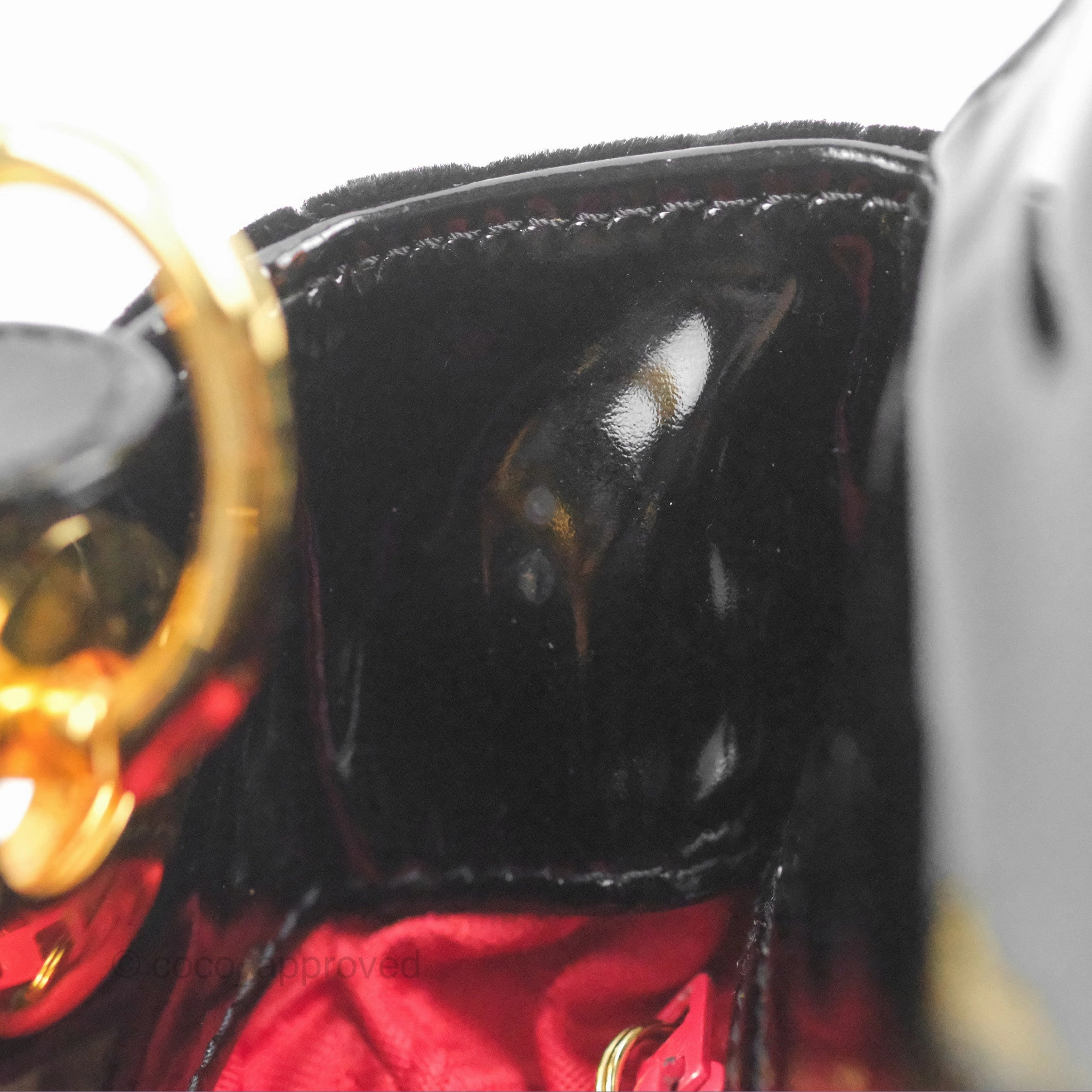 Dior Mini Lady Dior Cannage Black Suede Patent Gold Hardware