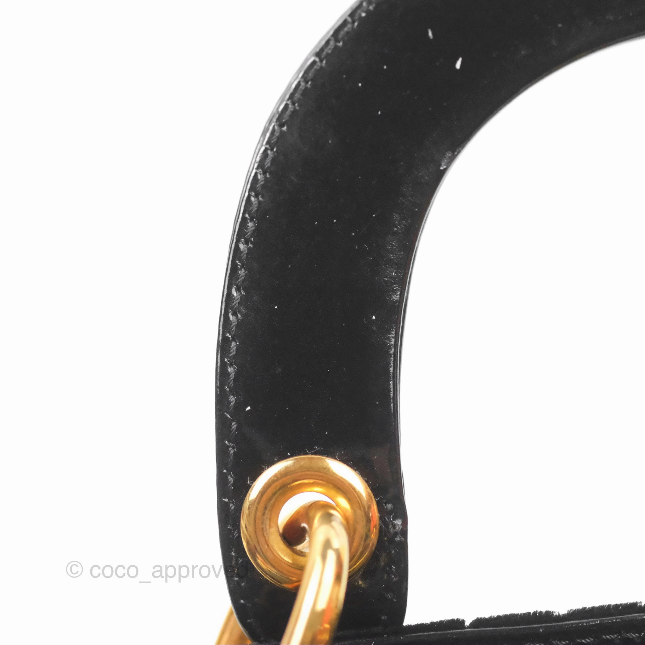 Dior Mini Lady Dior Cannage Black Suede Patent Gold Hardware