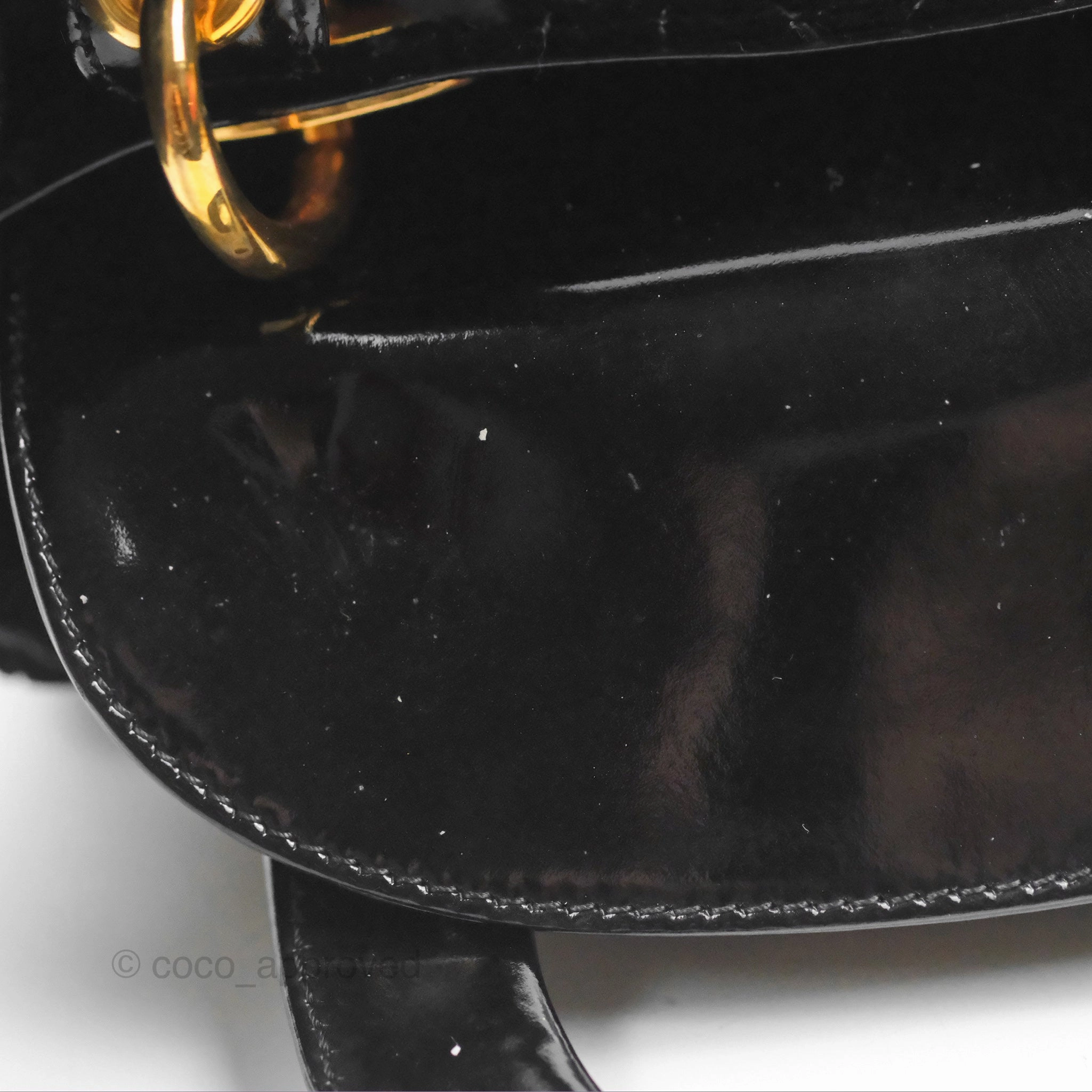 Dior Mini Lady Dior Cannage Black Suede Patent Gold Hardware