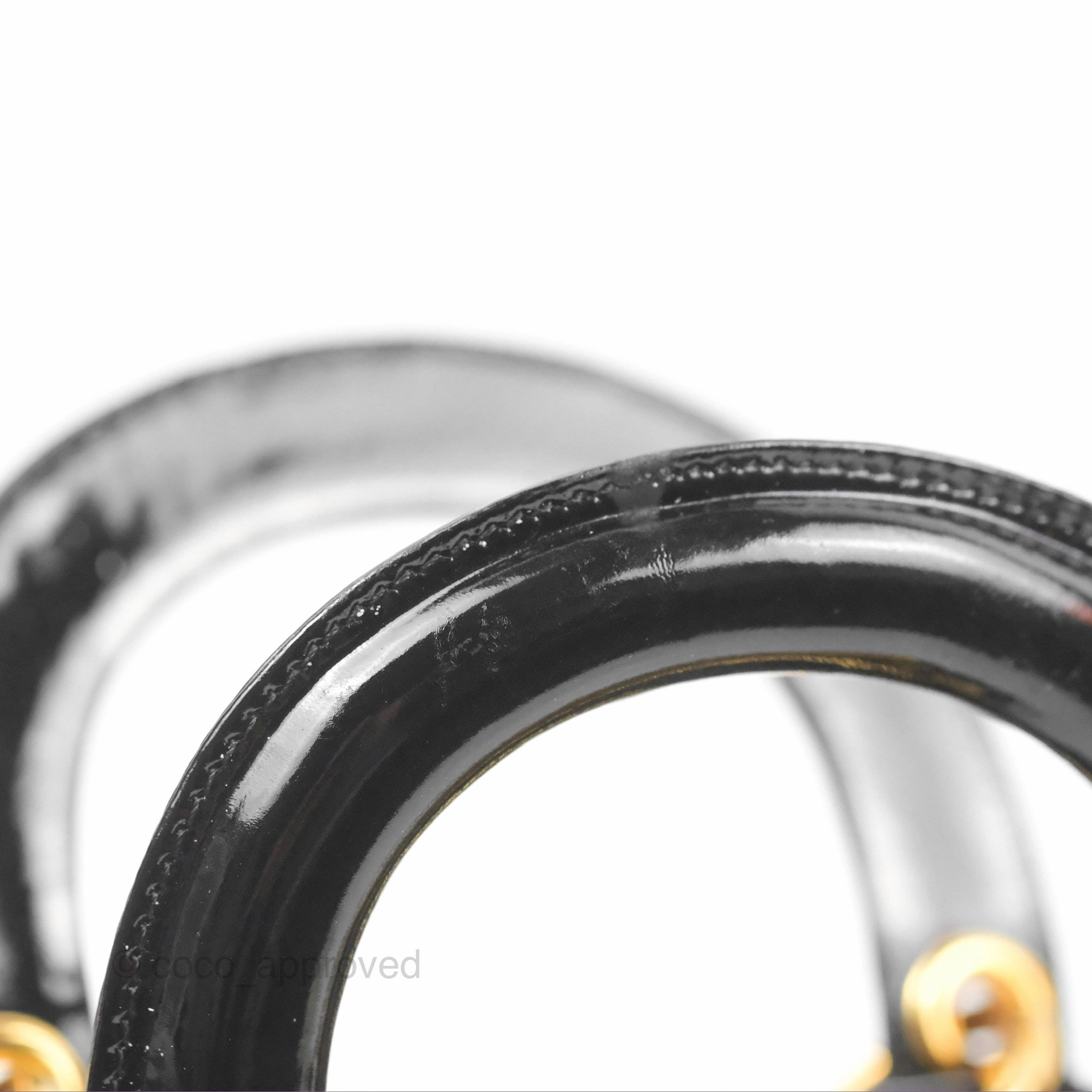 Dior Mini Lady Dior Cannage Black Suede Patent Gold Hardware