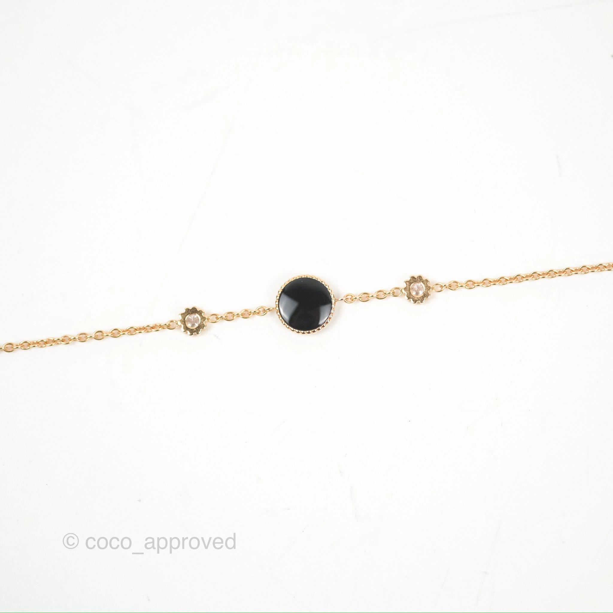 Dior Mini Rose Des Vents Bracelet 3 Diamonds Black Rose Gold