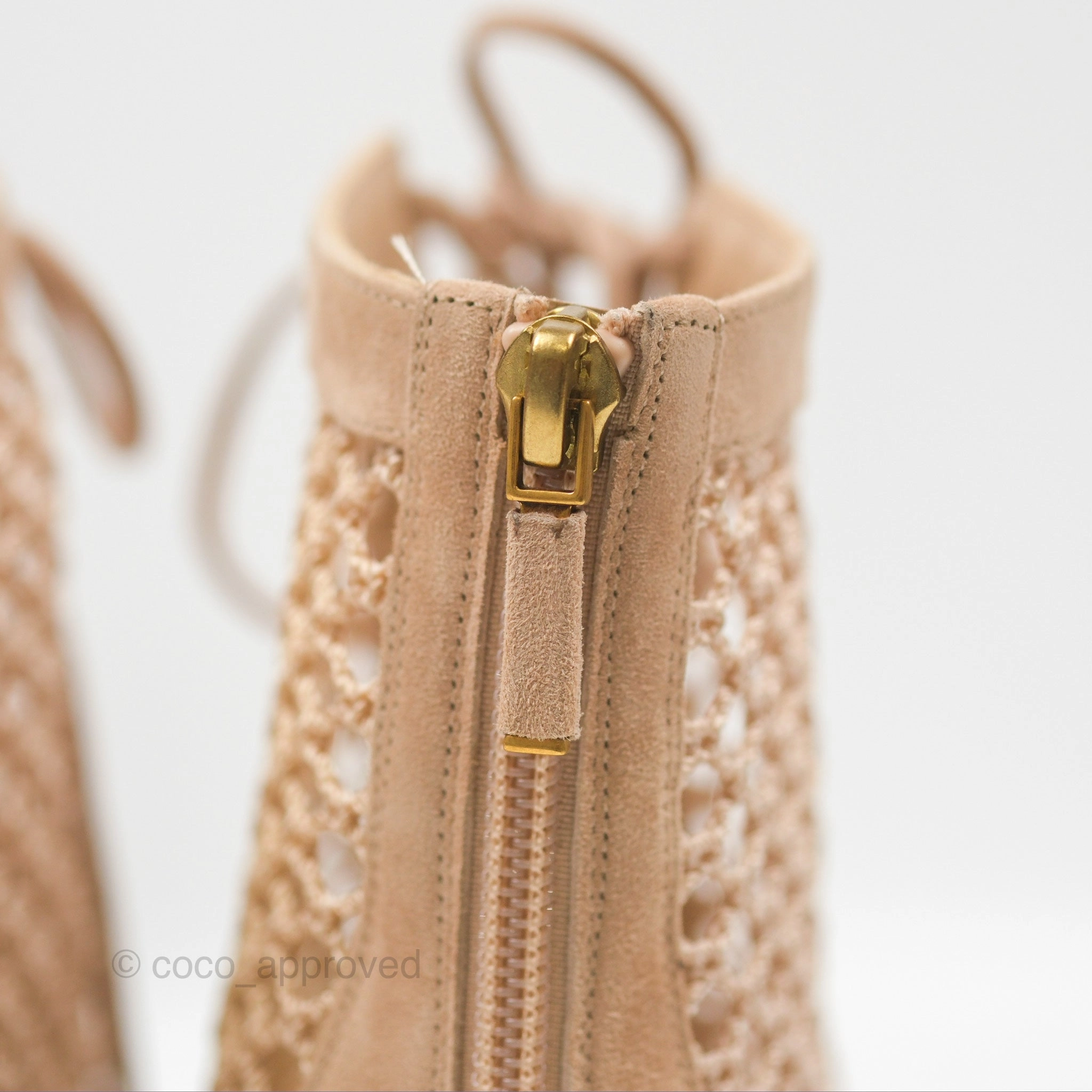 Dior Naughtily-D Ankle Boots Nude Suede Size 37