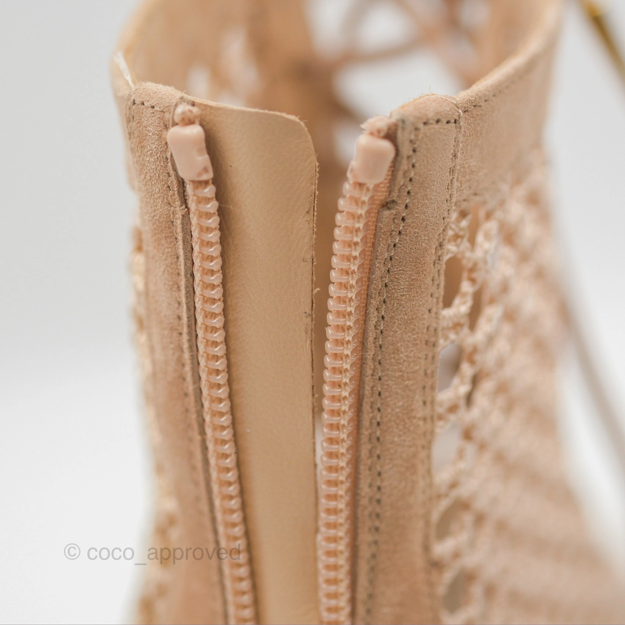 Dior Naughtily-D Ankle Boots Nude Suede Size 37