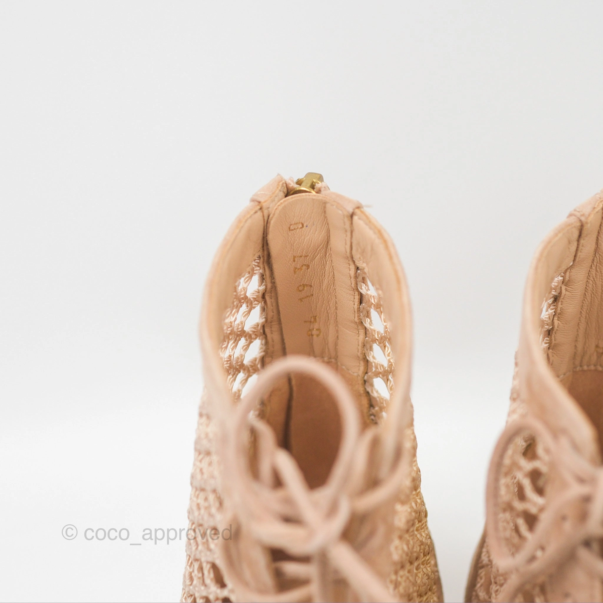 Dior Naughtily-D Ankle Boots Nude Suede Size 37