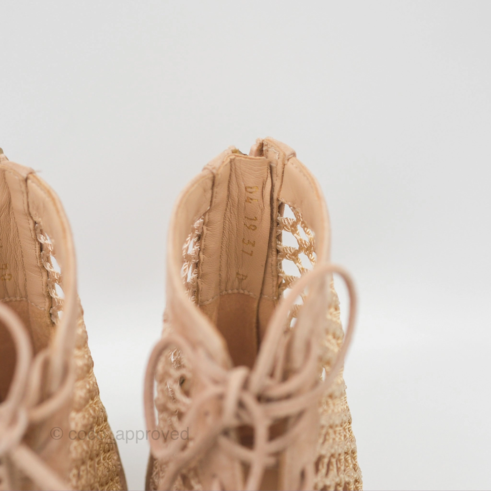 Dior Naughtily-D Ankle Boots Nude Suede Size 37